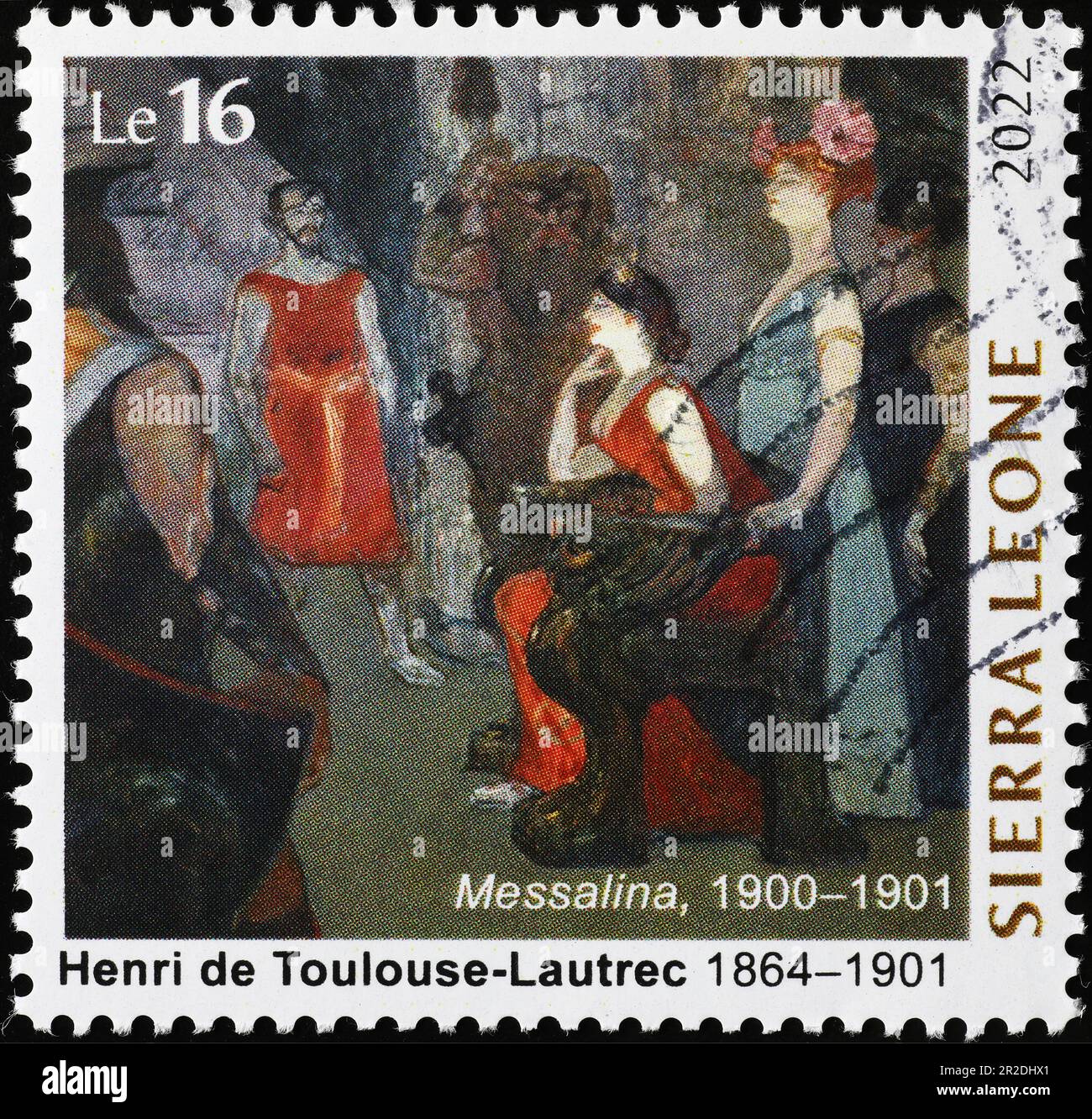 Messalina by Toulouse-Lautrec on postage stamp Stock Photo
