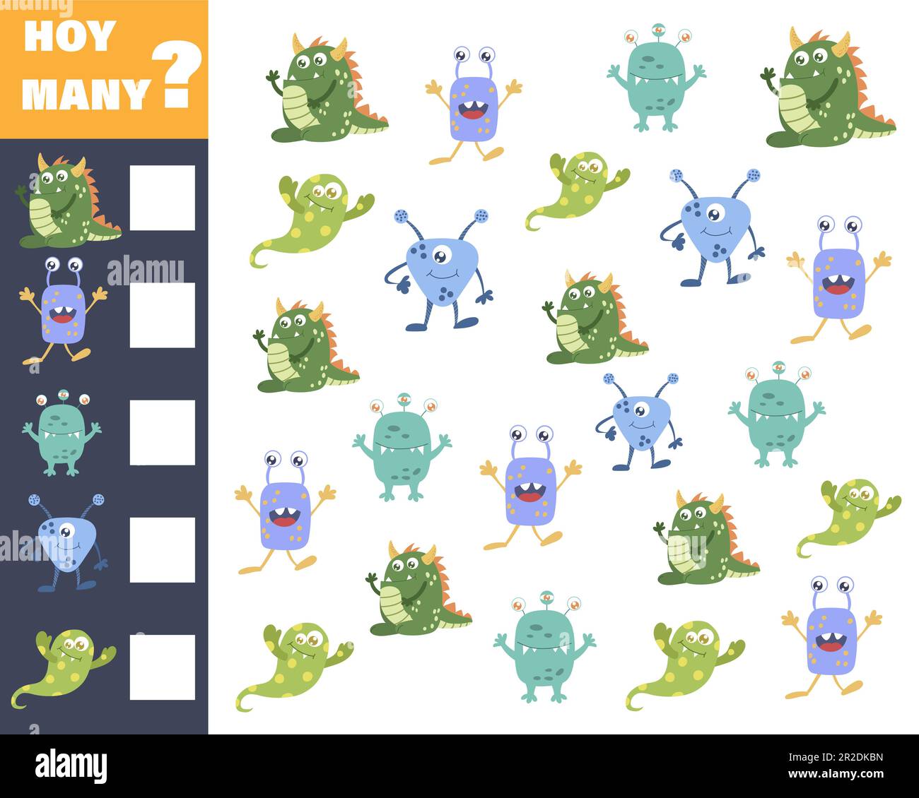 Counting game for preschool children. Educational math game. Count how