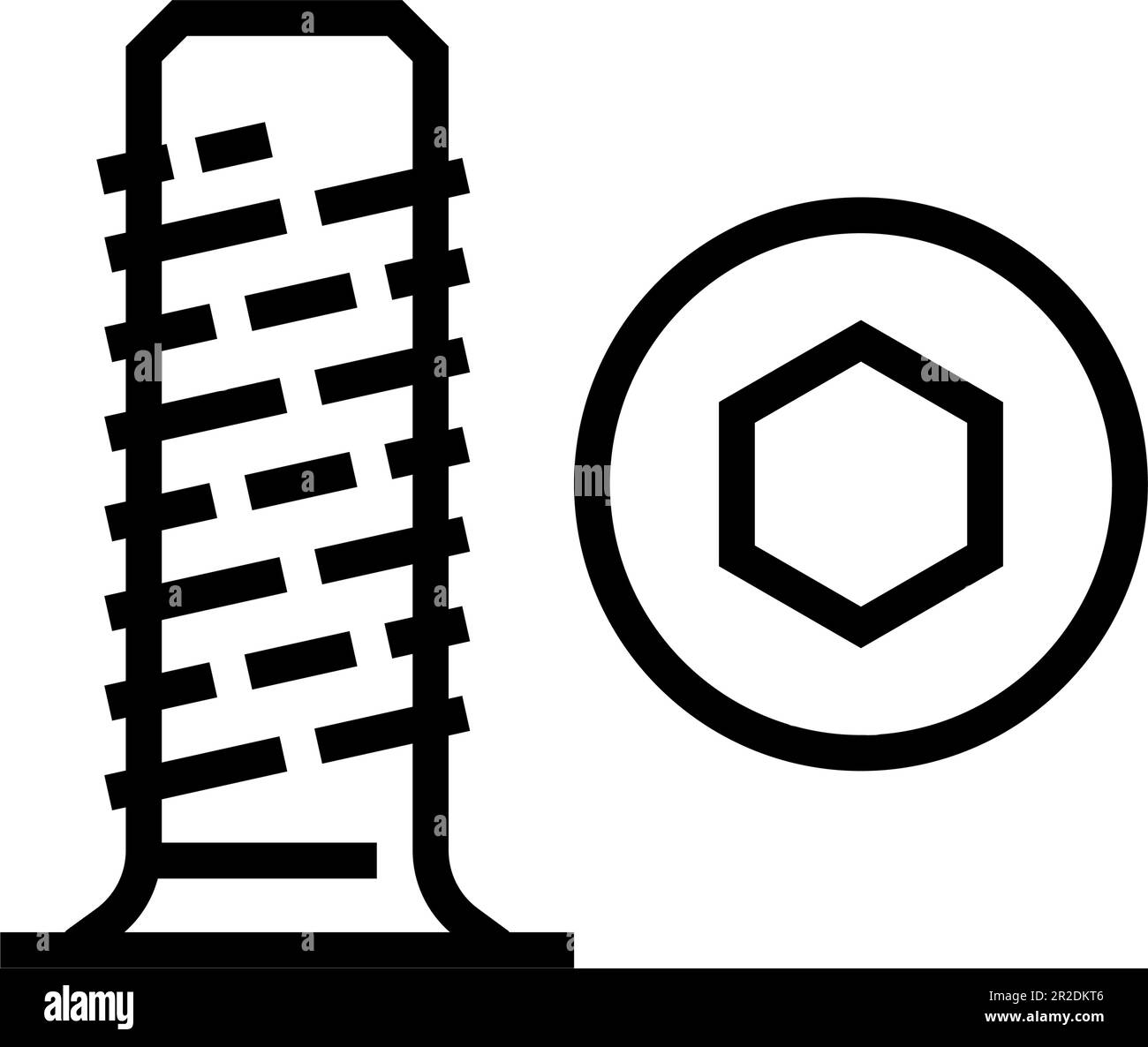 nut furniture hardware fitting line icon vector illustration Stock ...