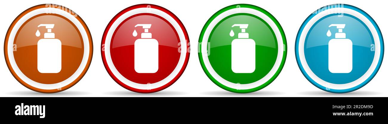 Liquid soap glossy icons, set of modern design buttons for web ...
