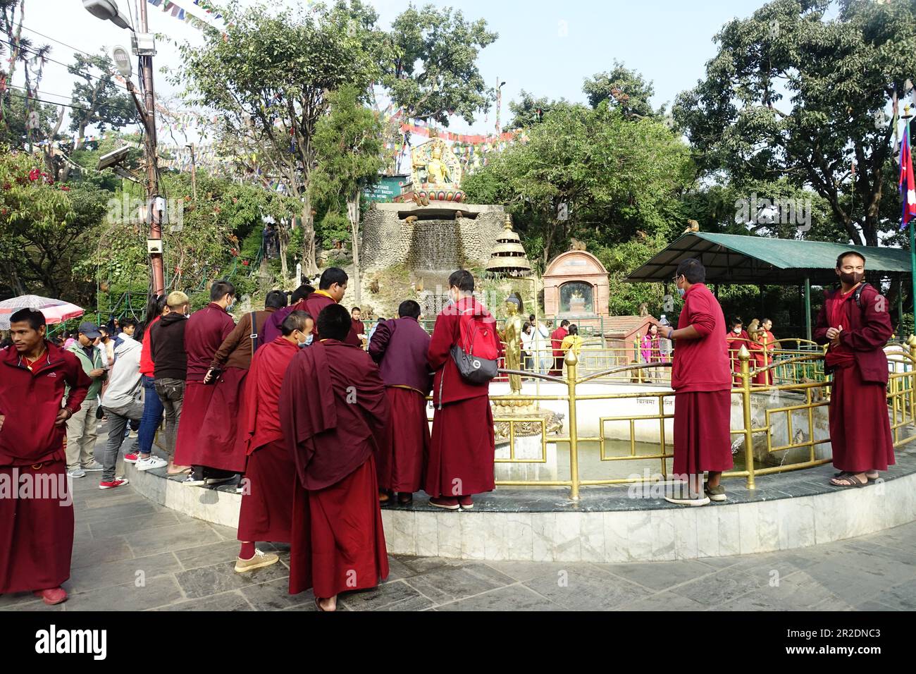 Nepal Kathmandu, Young Novice Monks Stock Photo