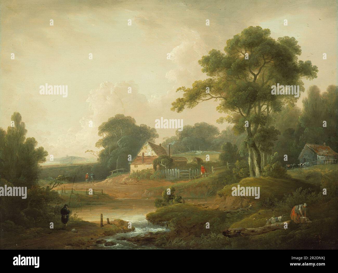 Landscape with fisherman and washerwoman hi-res stock photography and ...