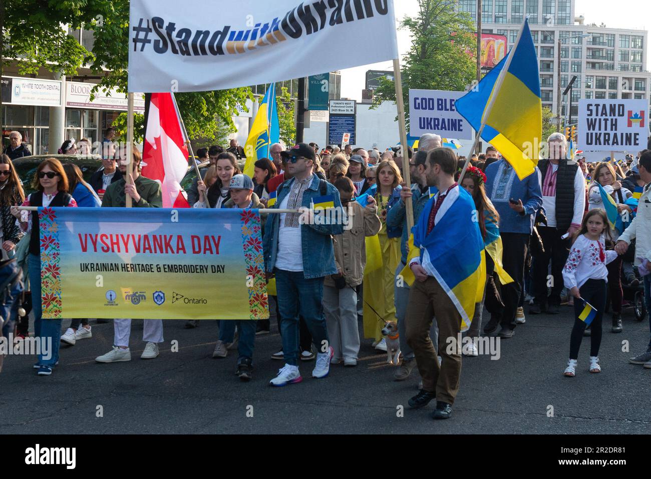Toronto, ON, Canada May 18, 2023 People in Ukrainian national