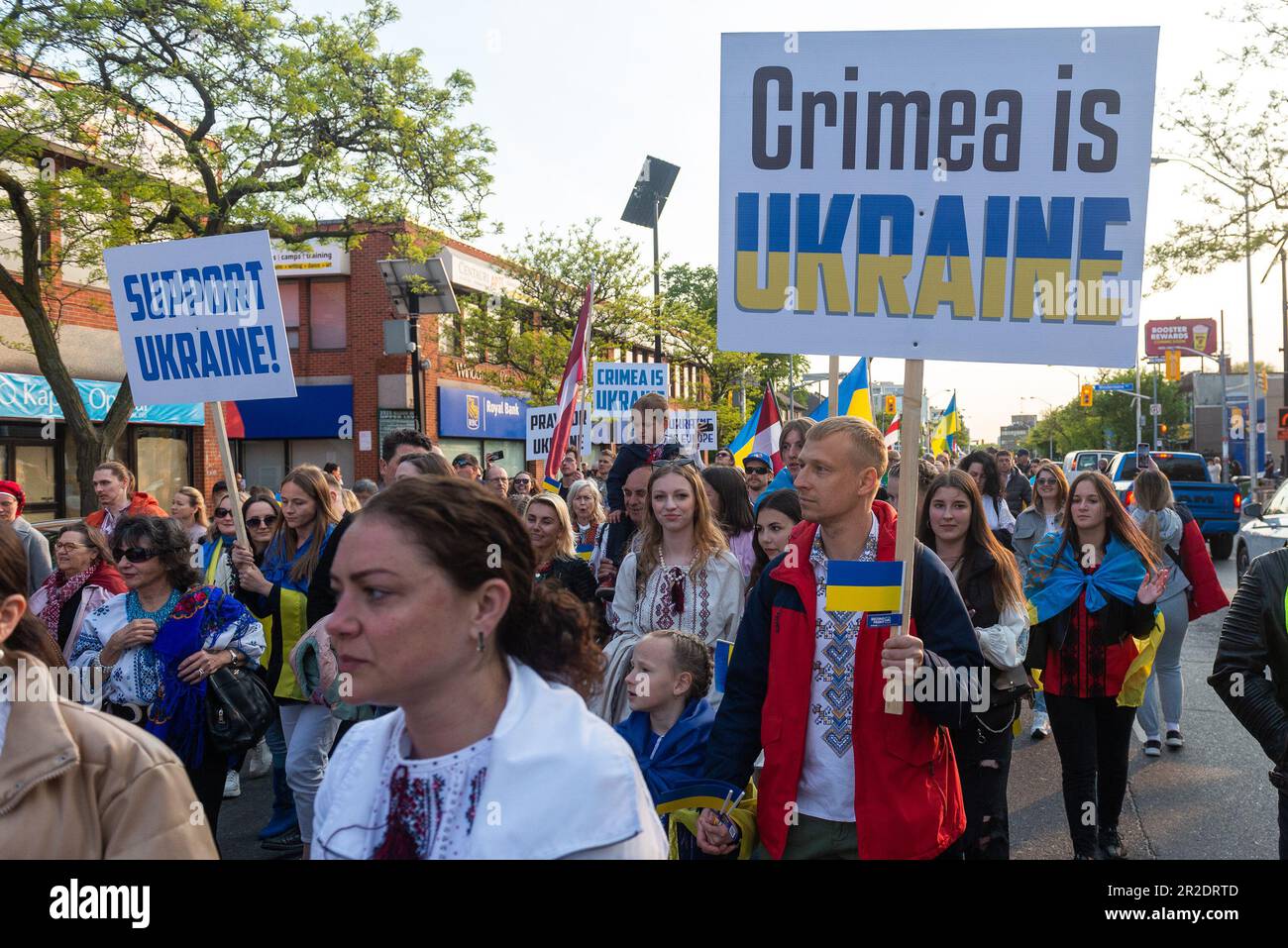 Toronto, ON, Canada May 18, 2023 People in Ukrainian national