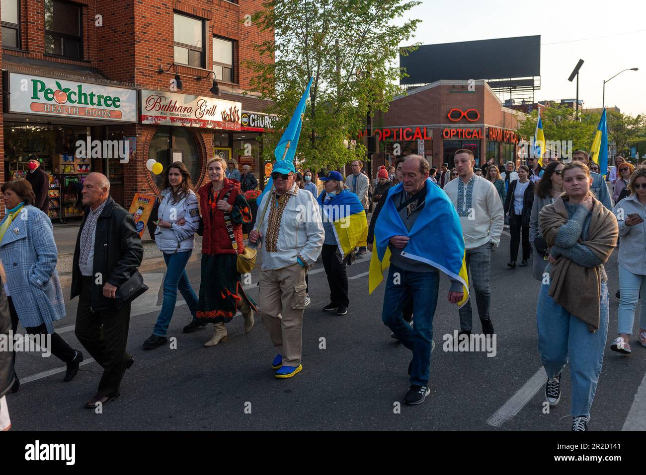 Toronto, ON, Canada May 18, 2023 People in Ukrainian national