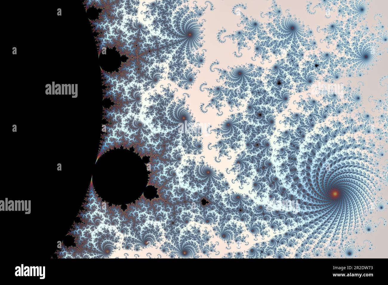 Colorful zoom into the infinite mathematical mandelbrot set fractal Stock Photo