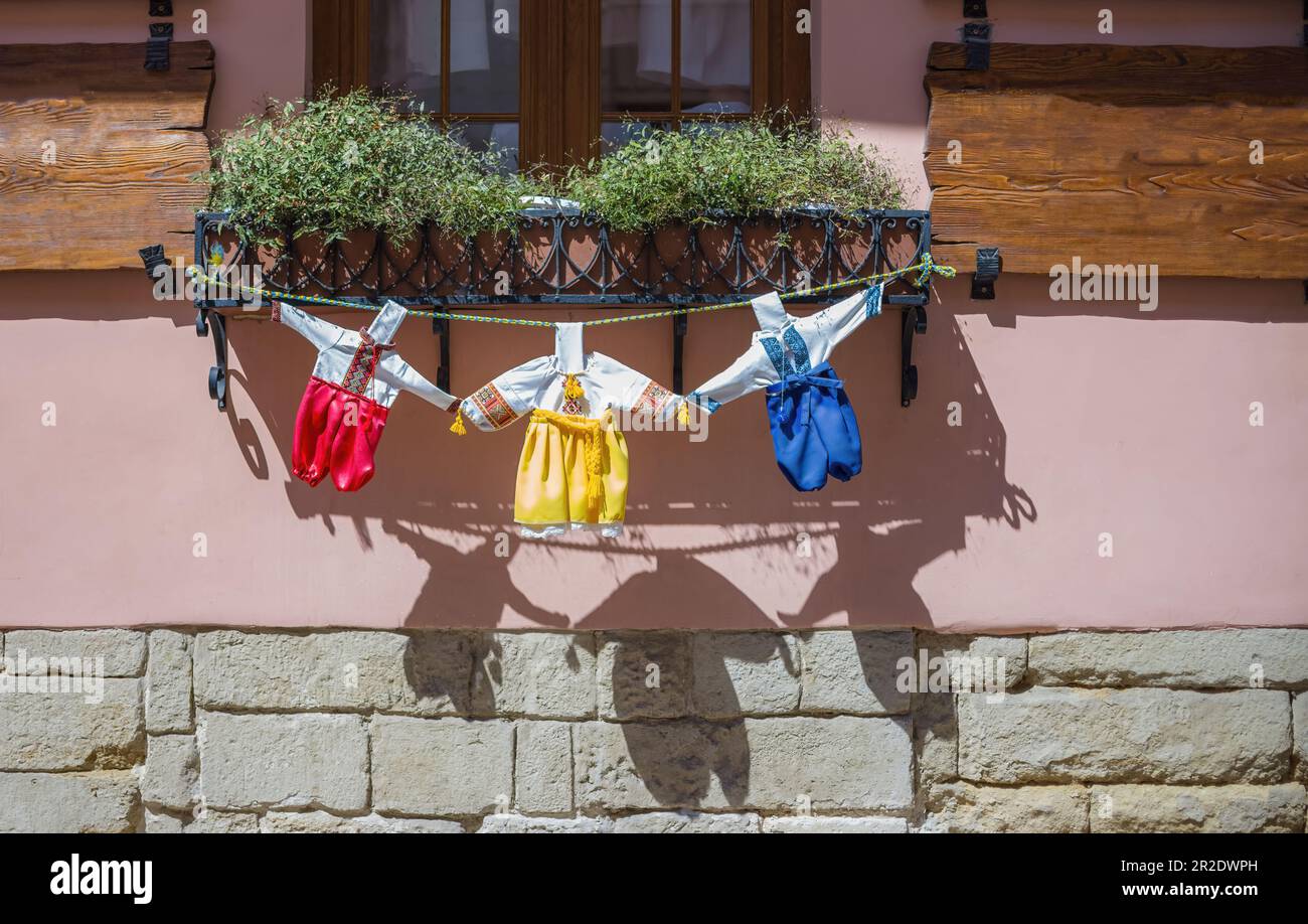 Ukrainian national clothes on the clothes line Stock Photo Alamy