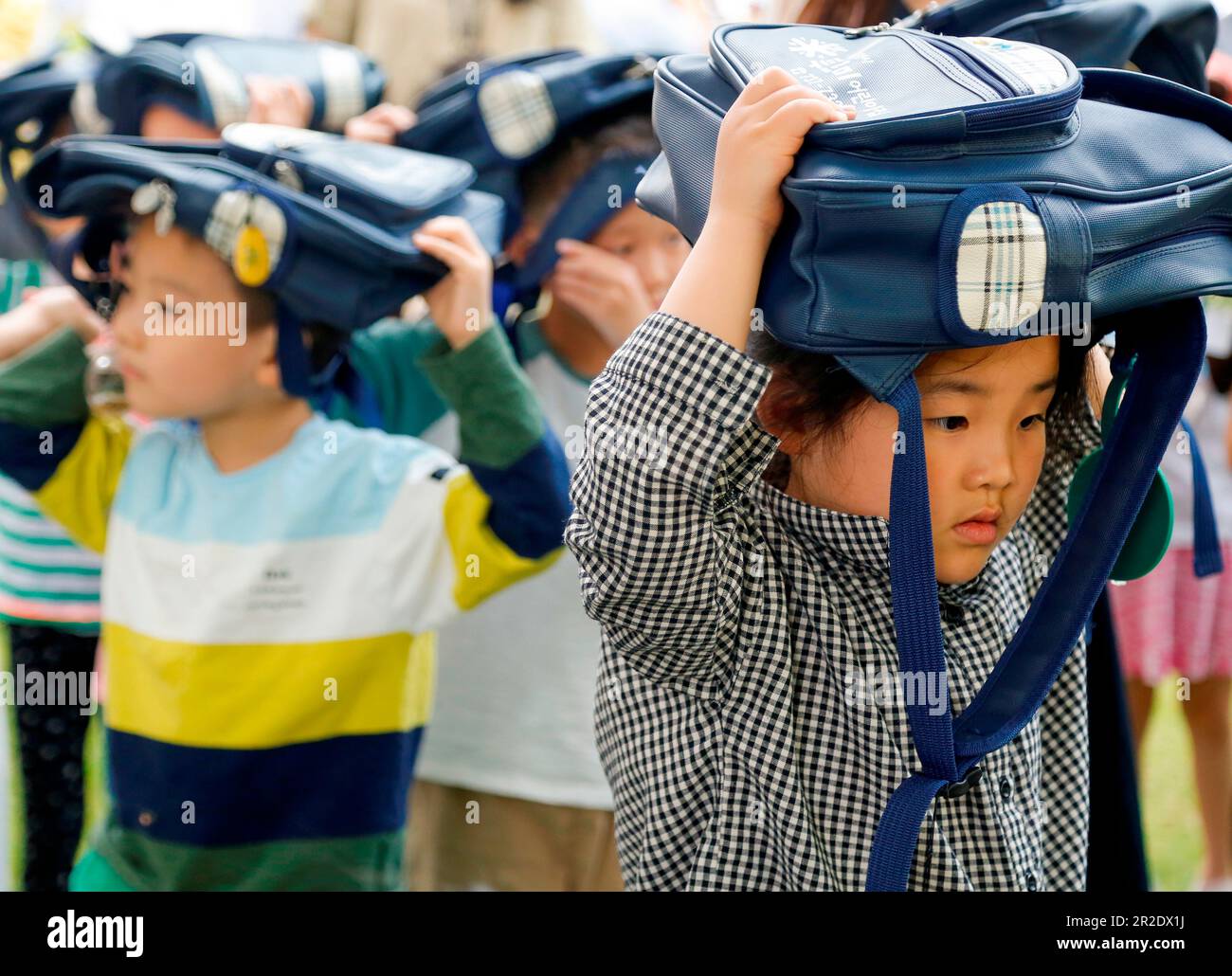 Civil defence drill, May 16, 2023 Kindergarten pupils participate in