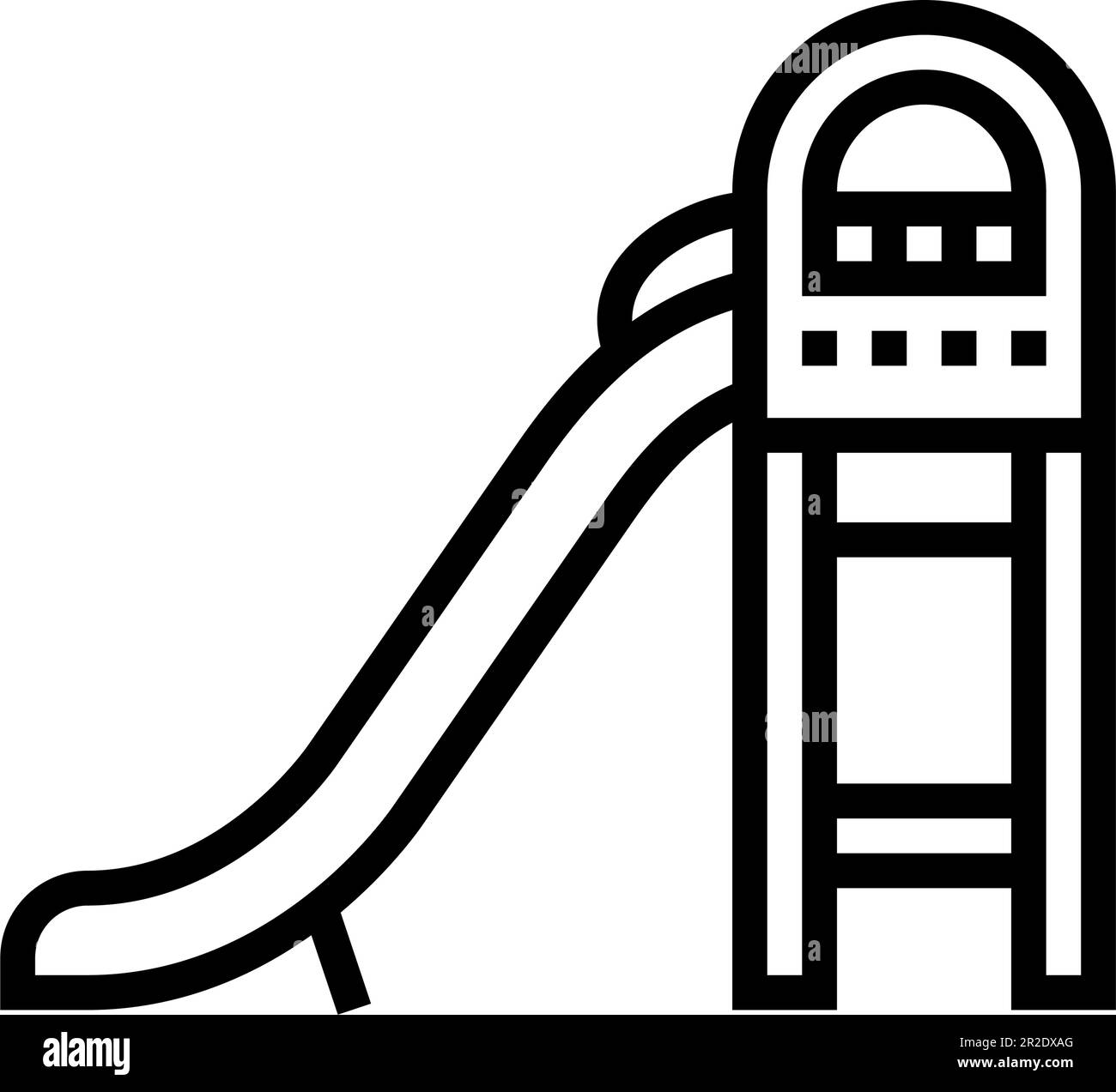 open slide park outdoor kid play line icon vector illustration Stock ...
