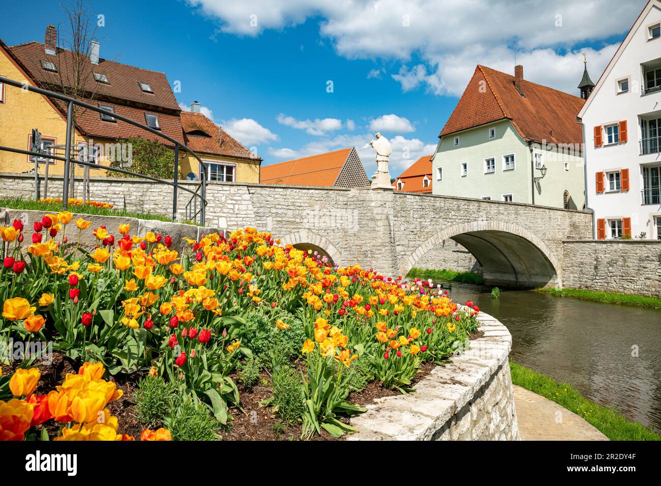 beautiful colored houses in the german town of berching Stock Photo