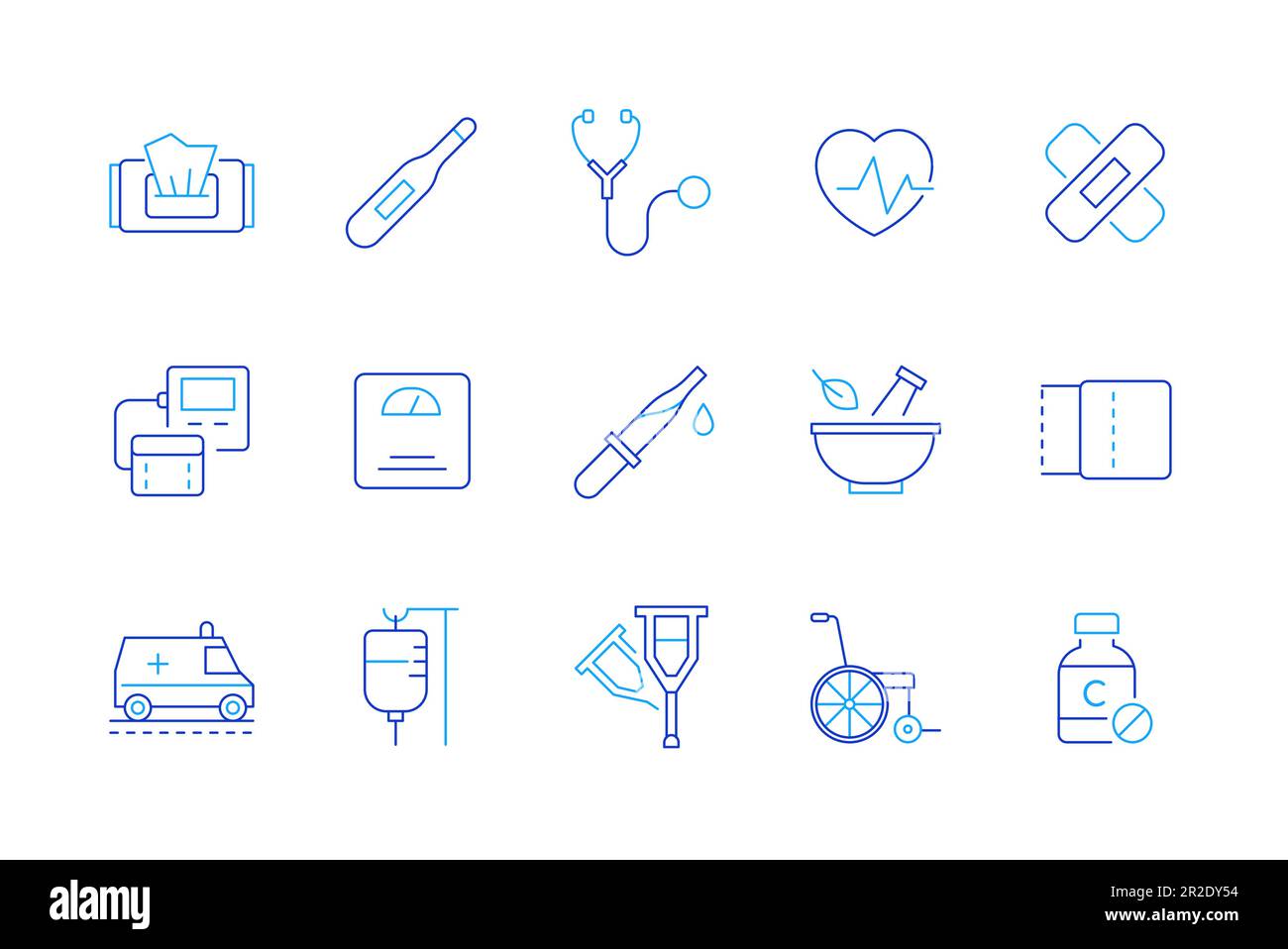 Health care - set of modern line design style icons Stock Vector Image ...