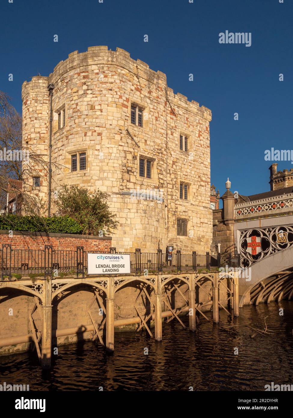 Lendal Tower seen from the river Ouse in York. UK Stock Photo