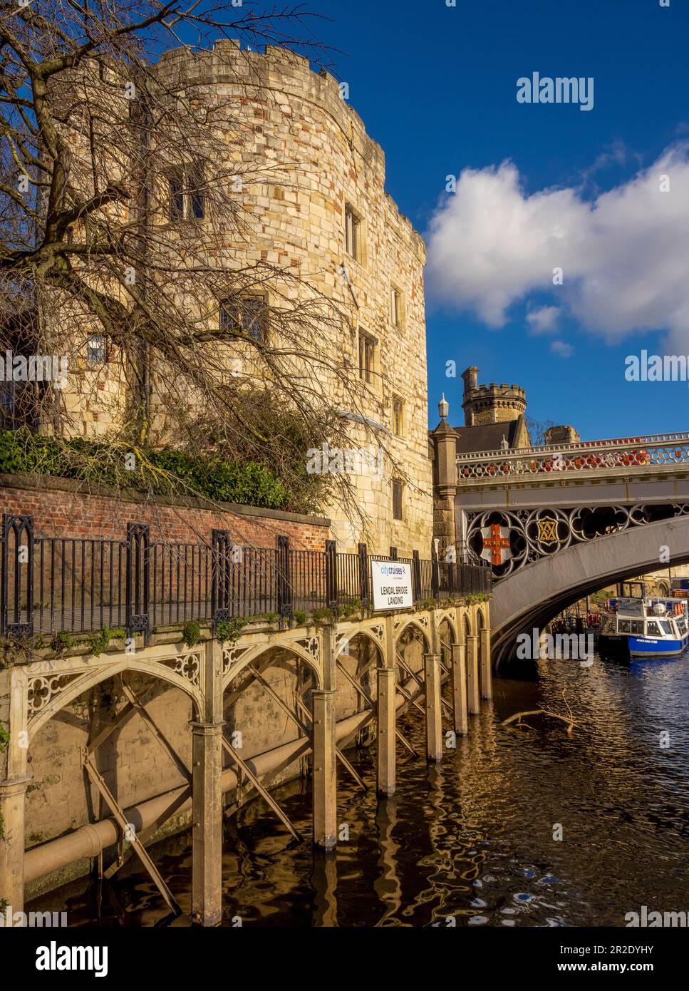 Lendal Tower seen from the river Ouse in York. UK Stock Photo