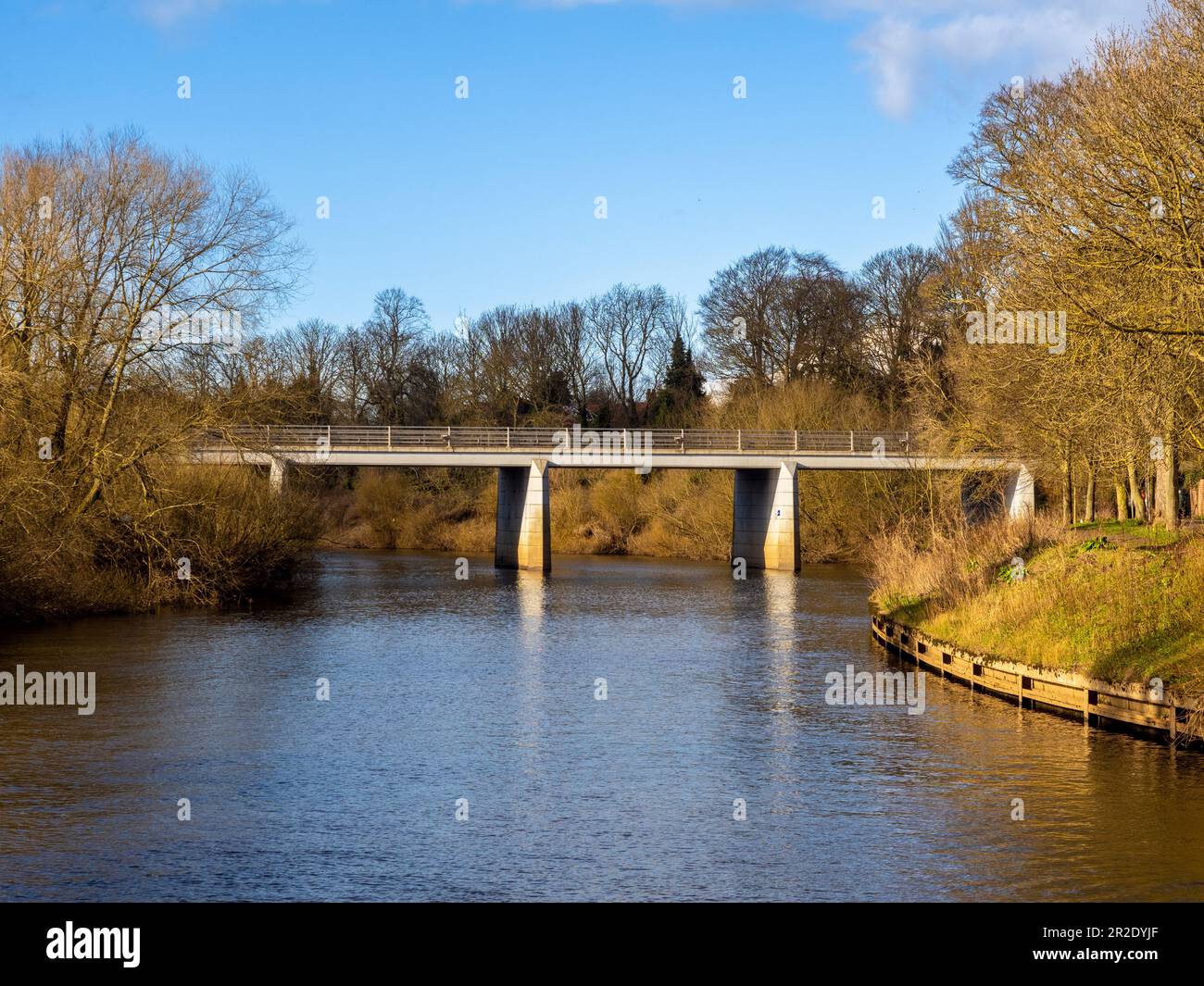 Clifton Bridge seen from the river Ouse, York. Stock Photo