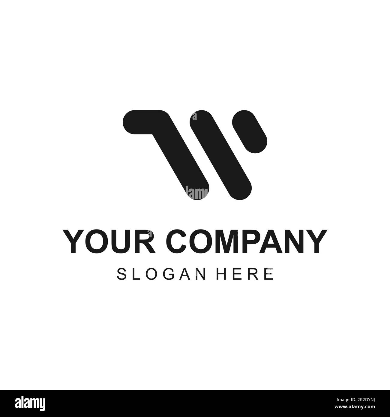 Modern abstract monogram letter W trolley logo design vector Stock Vector