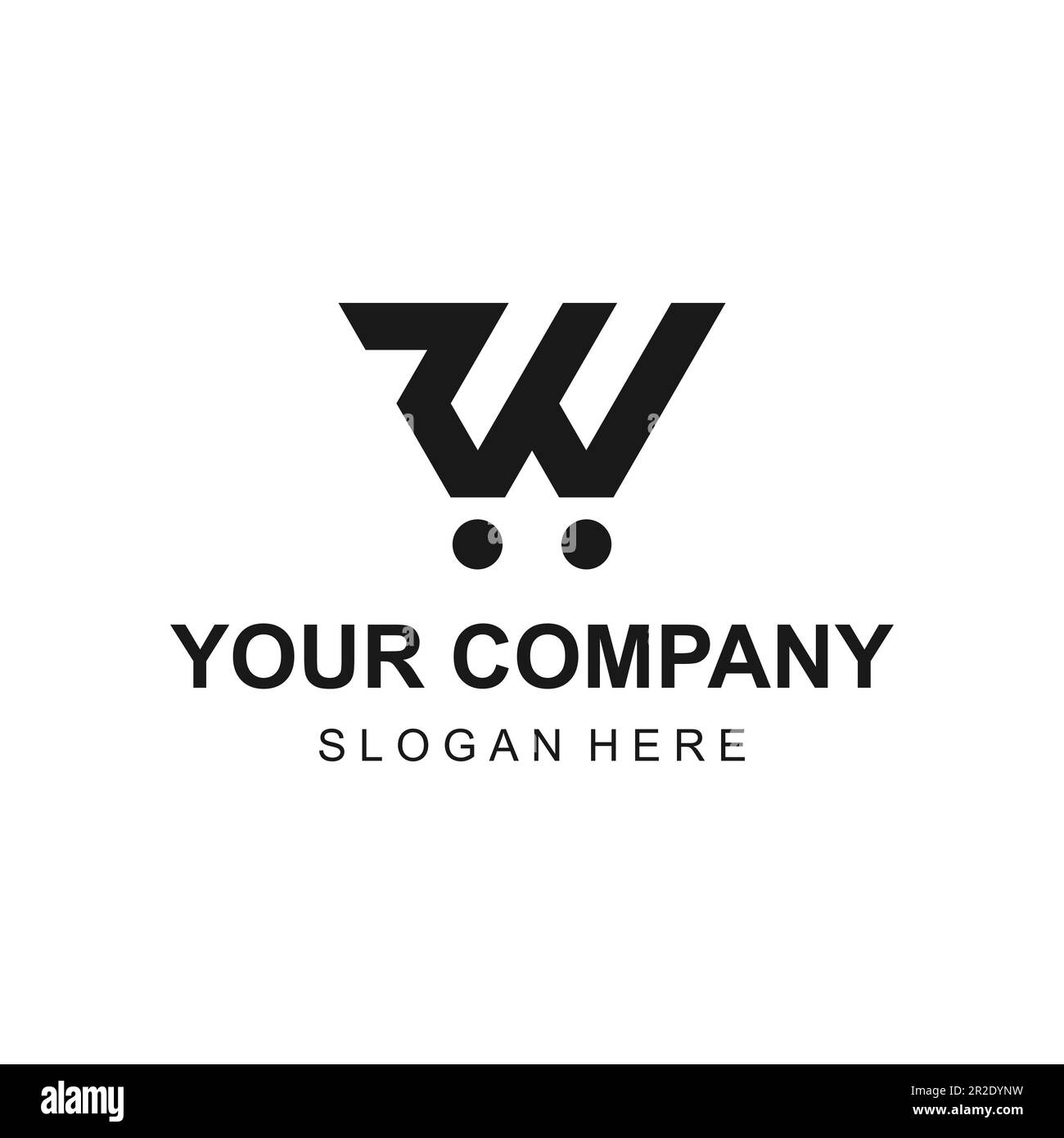 Modern geometric letter W trolley logo design vector Stock Vector Image ...