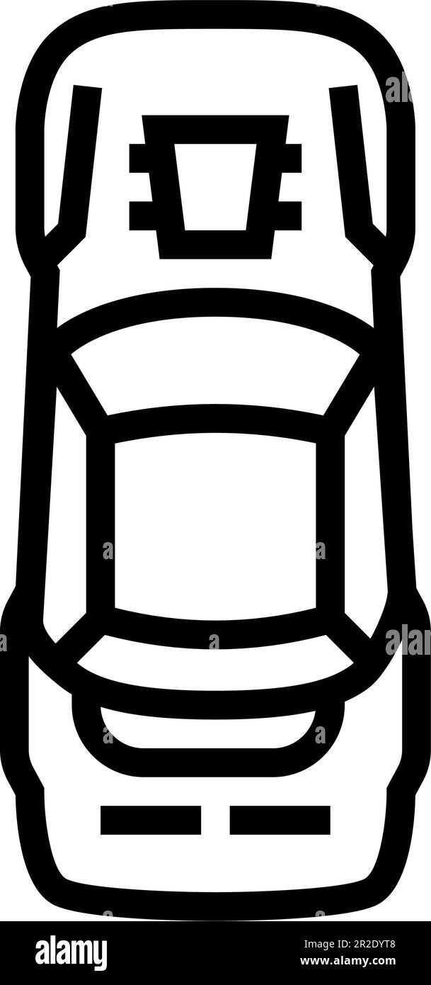automobile car top view line icon vector illustration Stock Vector ...