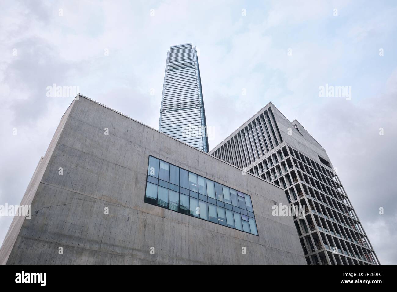 Hong Kong, China - April 10 2023: International Commerce Centre and head office of the West Kowloon Cultural District Authority Stock Photo