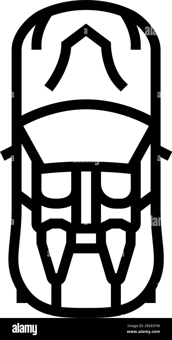 road car top view line icon vector illustration Stock Vector Image ...