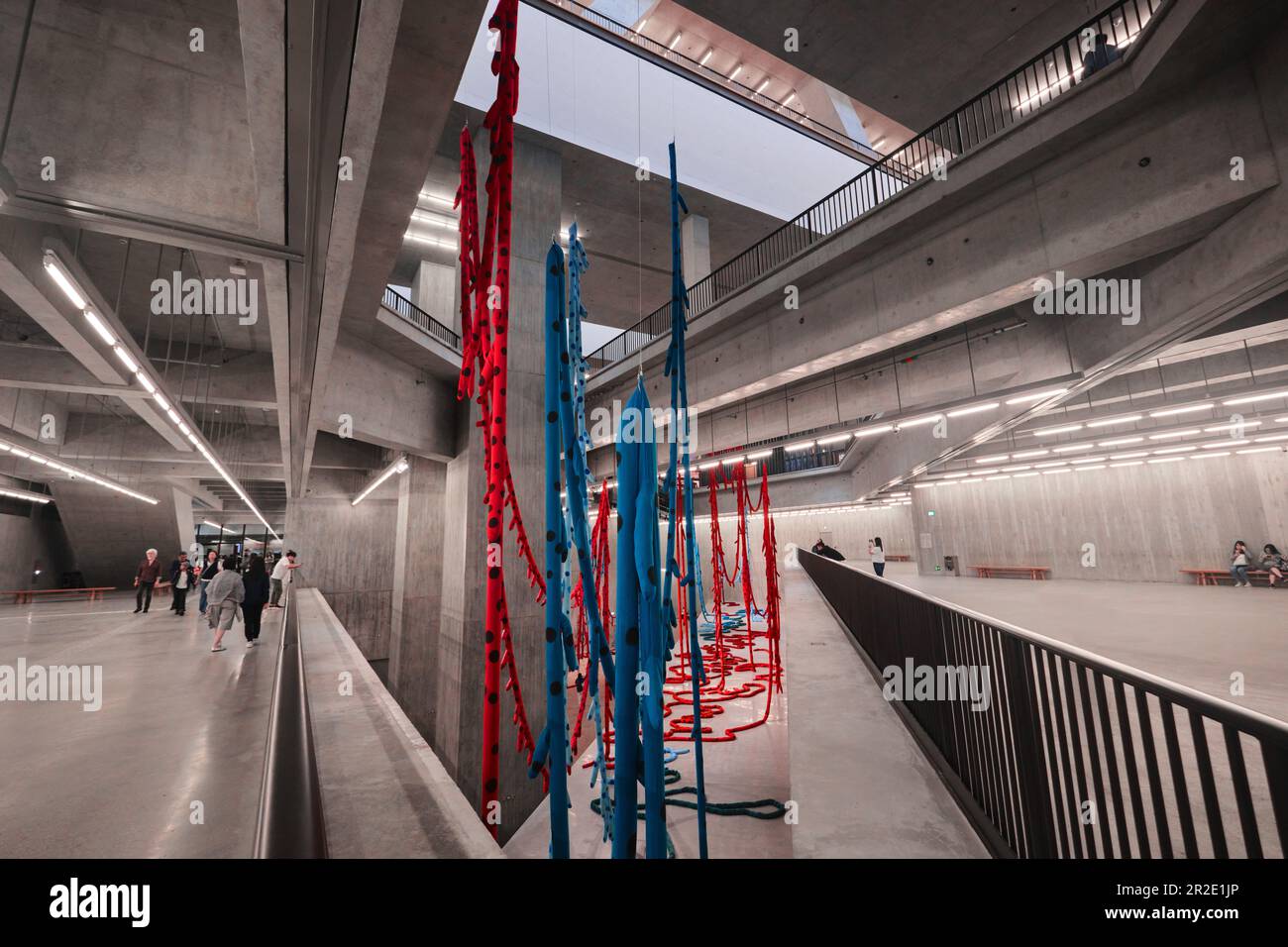 Hong Kong, China - April 10 2023: Artworks by Yayoi Kusama titled "Death of Nerves" in M Plus Contemrorary Art Museum, West Kowloon Cultural District Stock Photo