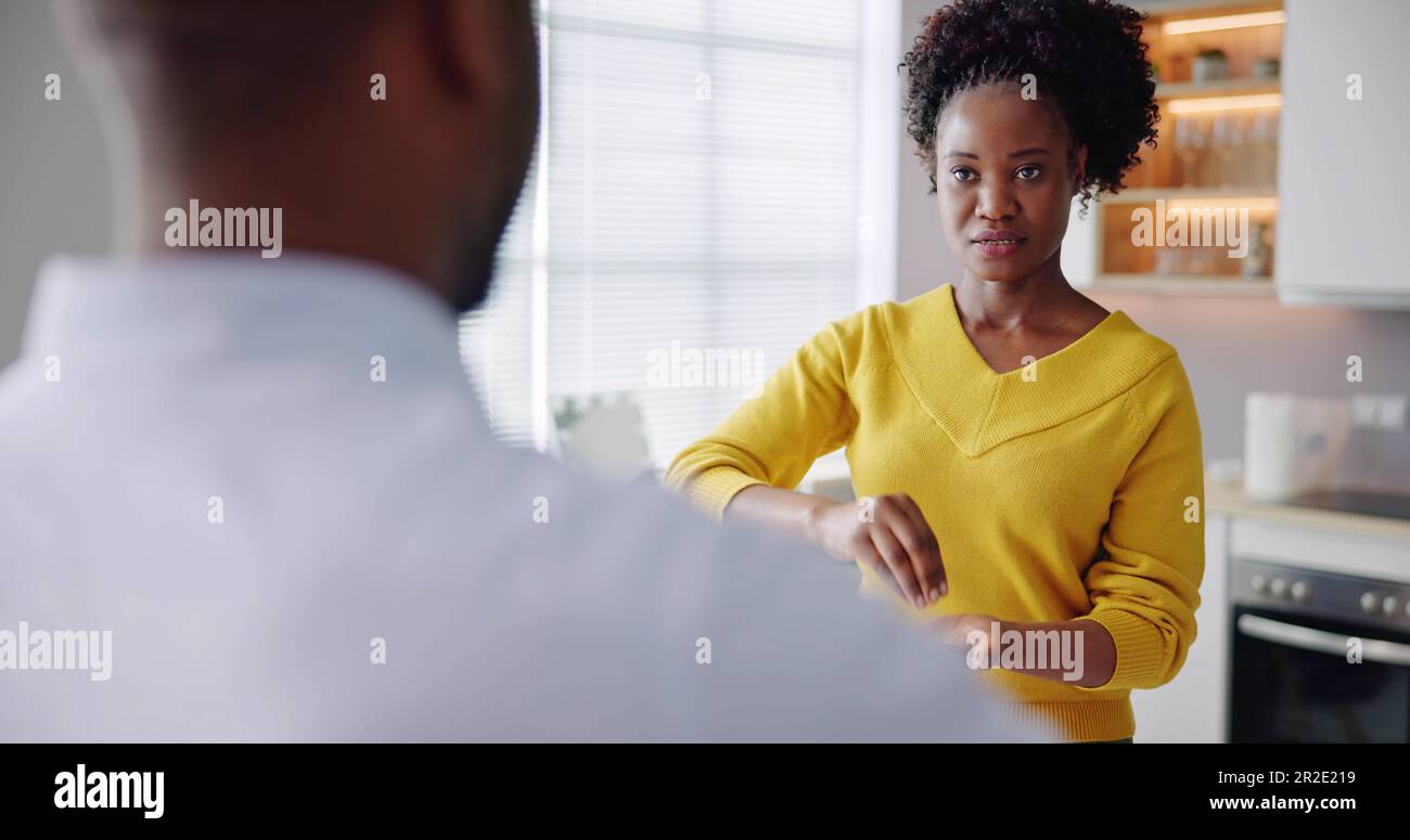 Couple discussing problems home hi-res stock photography and images - Alamy
