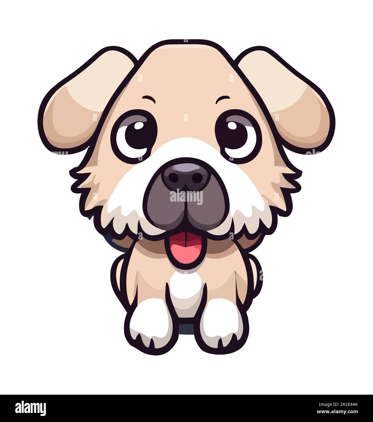 Cute dog doodle vector illustration isolated on white background ...