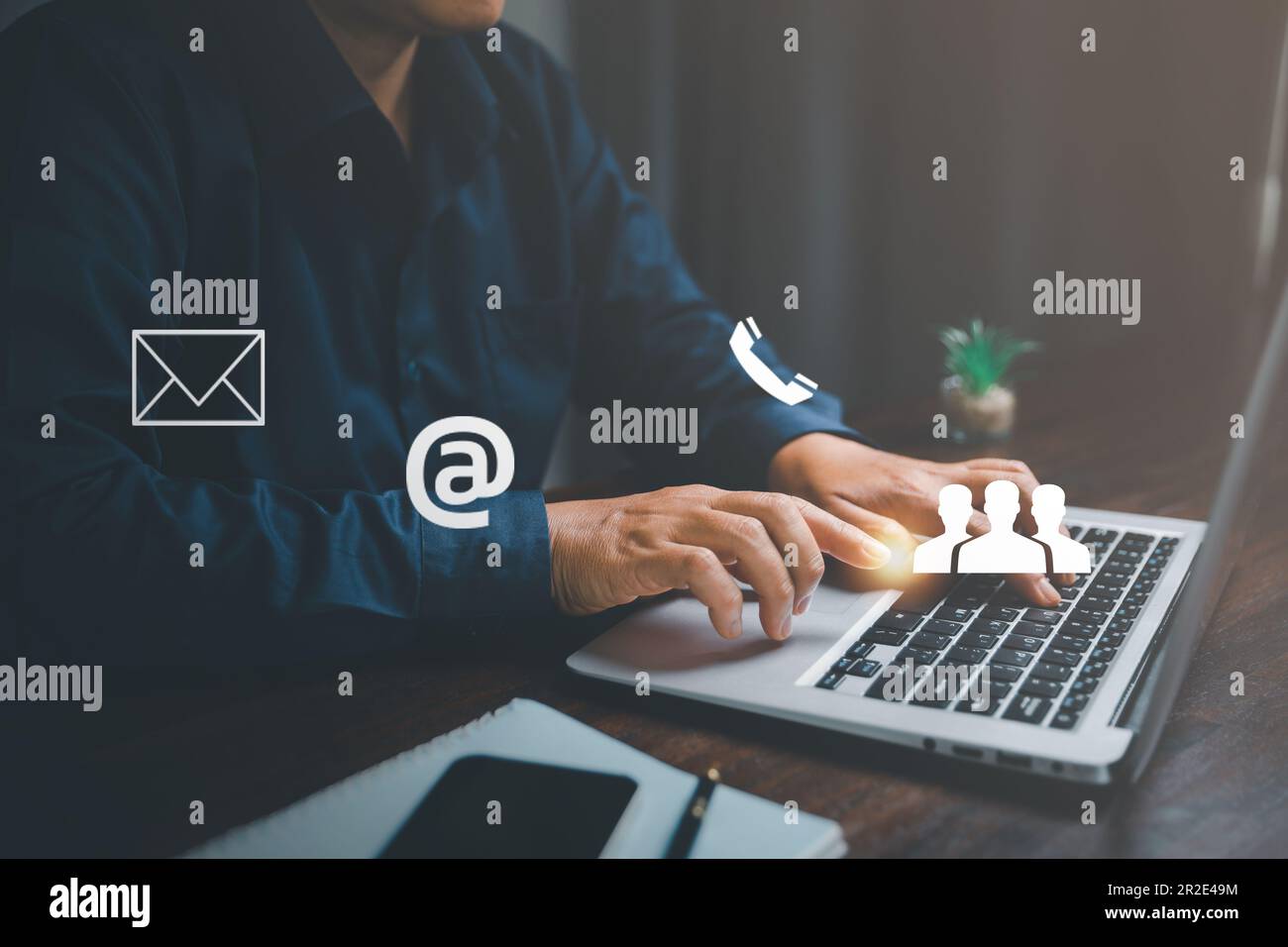 Customer support hotline contact us people connection concept.  page