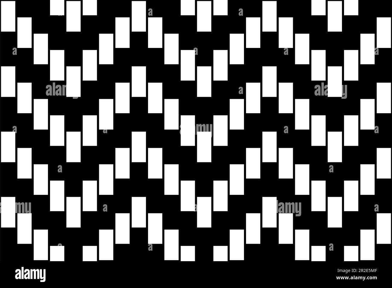 Kindergarten pattern and optical illusion, seamless tile. Effect of irregular appearance where the white areas appear slightly rotated. Stock Photo