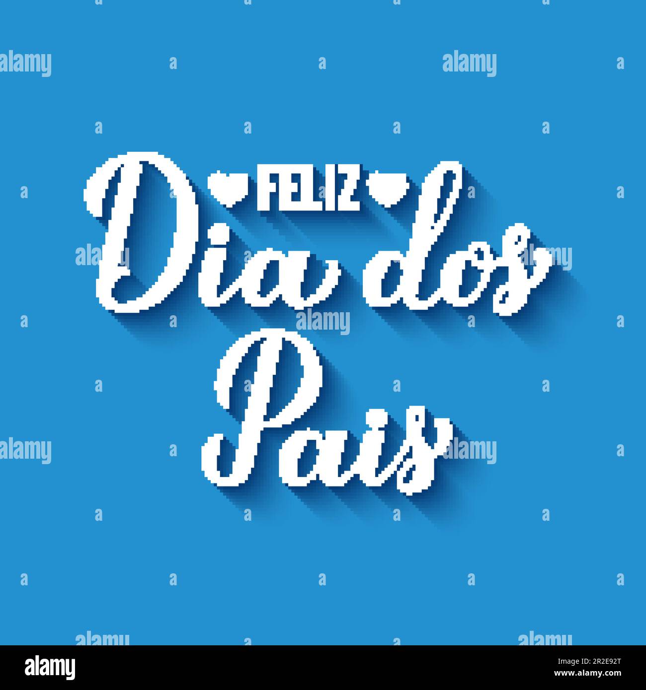 Feliz Dia dos Pais calligraphy hand lettering on blue background. Happy