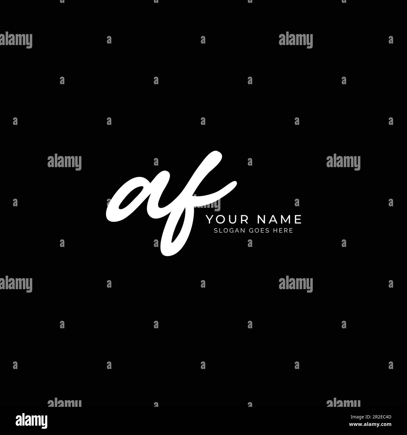 A, F, AF Initial letter handwritten and signature vector image logo Stock Vector