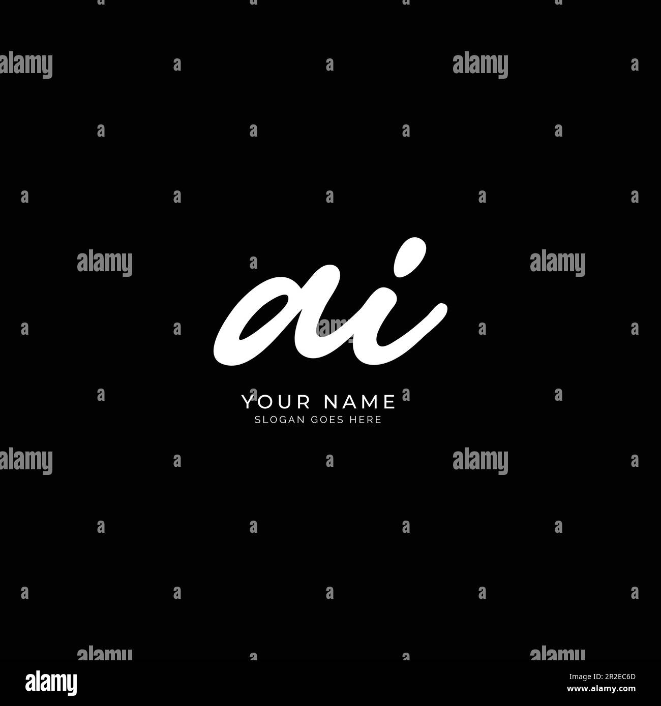 A, I, AI Initial letter handwritten and signature vector image logo Stock Vector