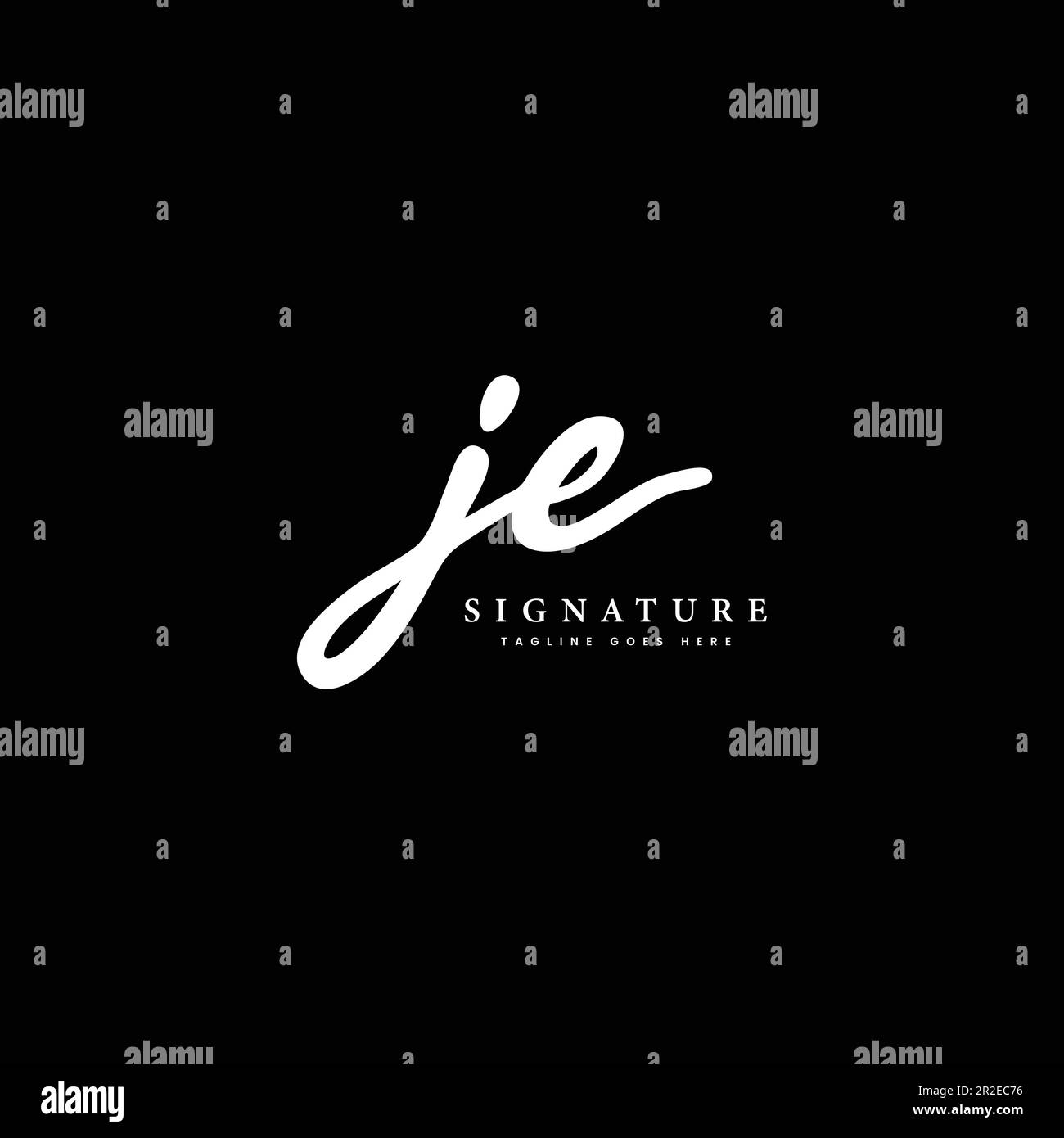 J, E, JE Initial letter handwritten and signature vector image logo Stock Vector