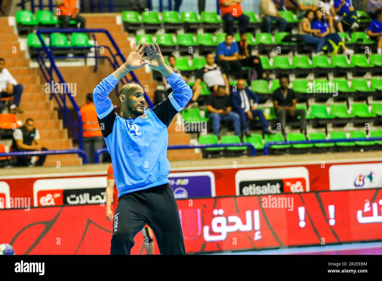 The 2023 men's African Handball confederation match between Zamalek and Sporting Club in Cairo, Egypt. Stock Photo