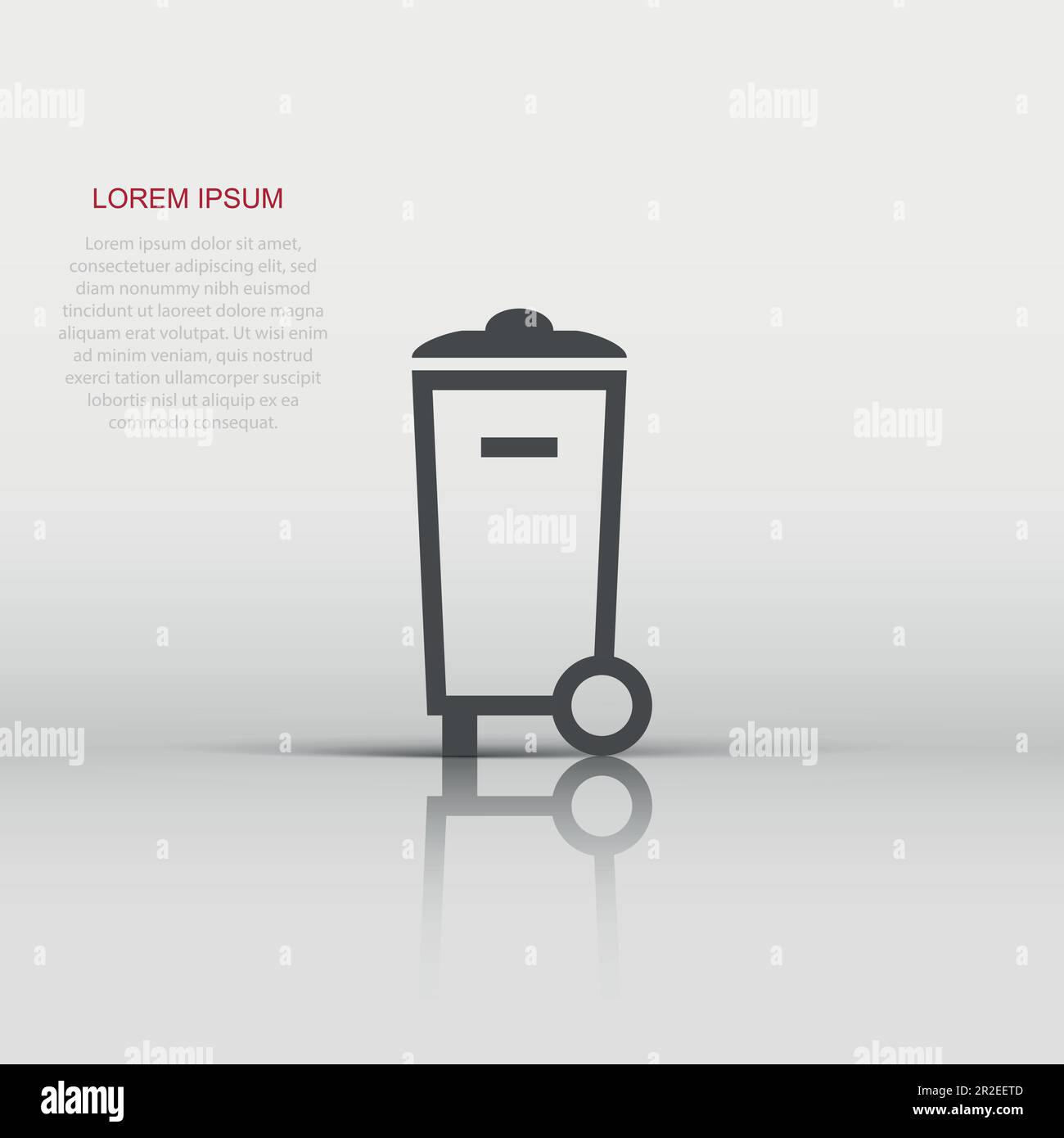 Trash bin garbage icon in flat style. Trash bucket vector illustration ...
