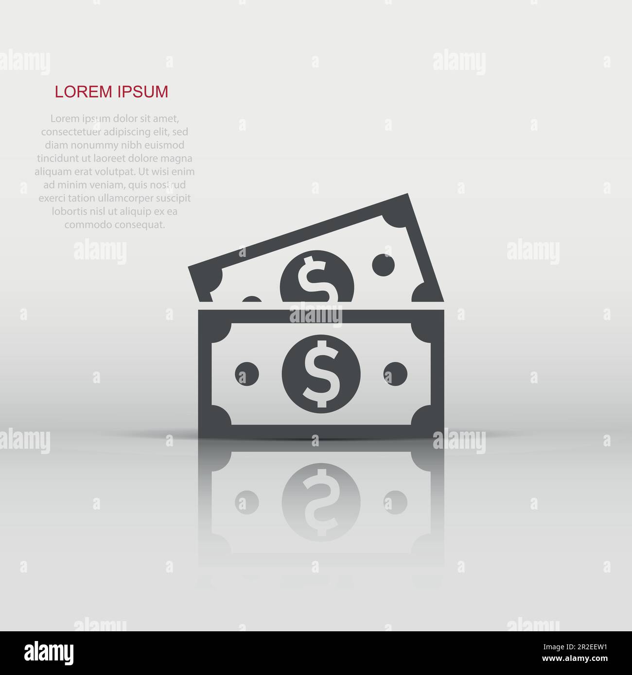Dollar currency banknote icon in flat style. Dollar cash vector ...