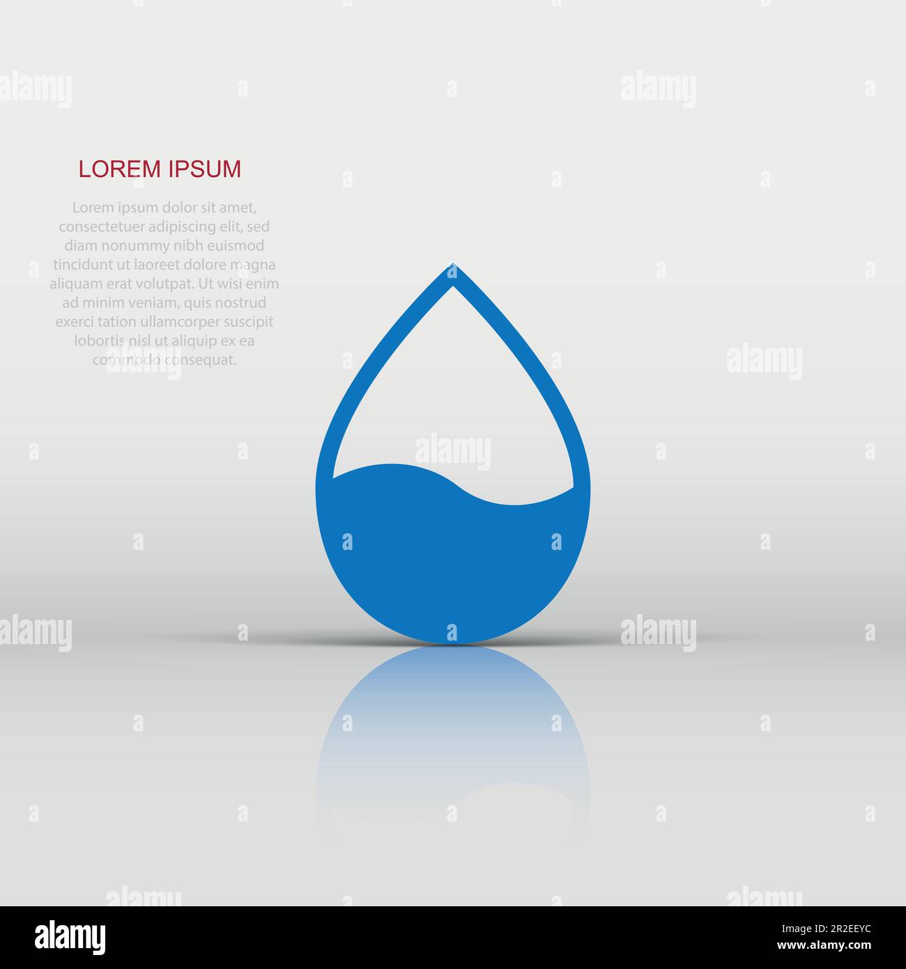 Water drop icon in flat style. Raindrop vector illustration on white ...