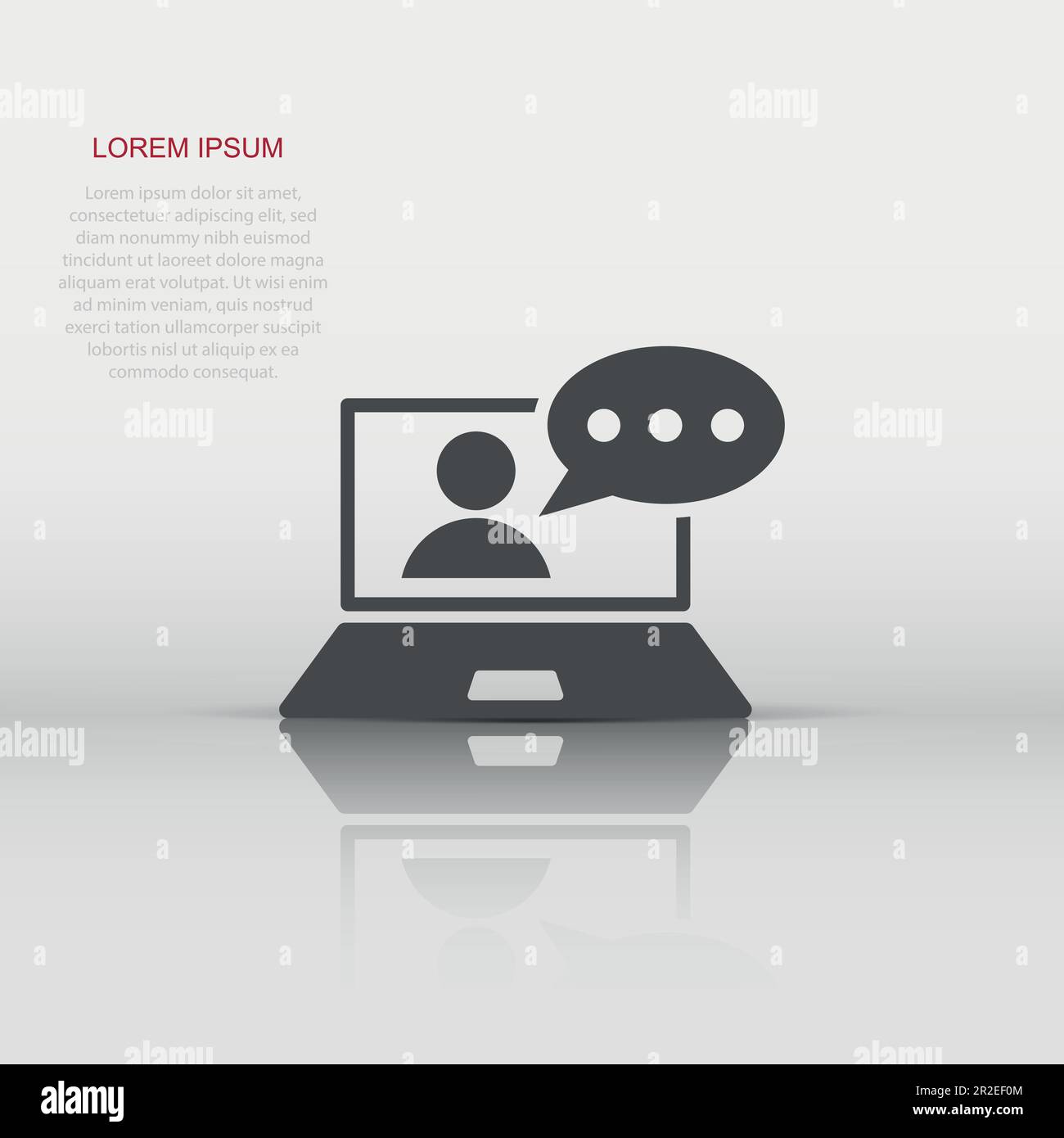 Online training process icon in flat style. Webinar seminar vector ...