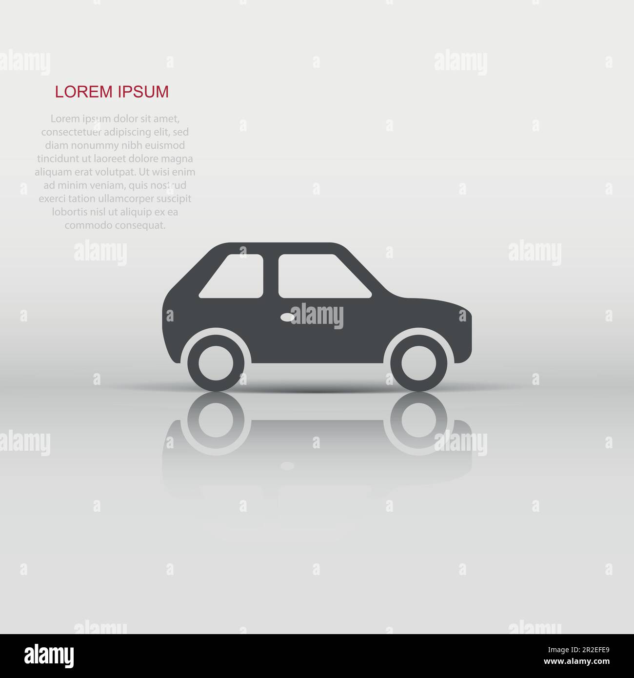 Car icon in flat style. Automobile car vector illustration on white ...