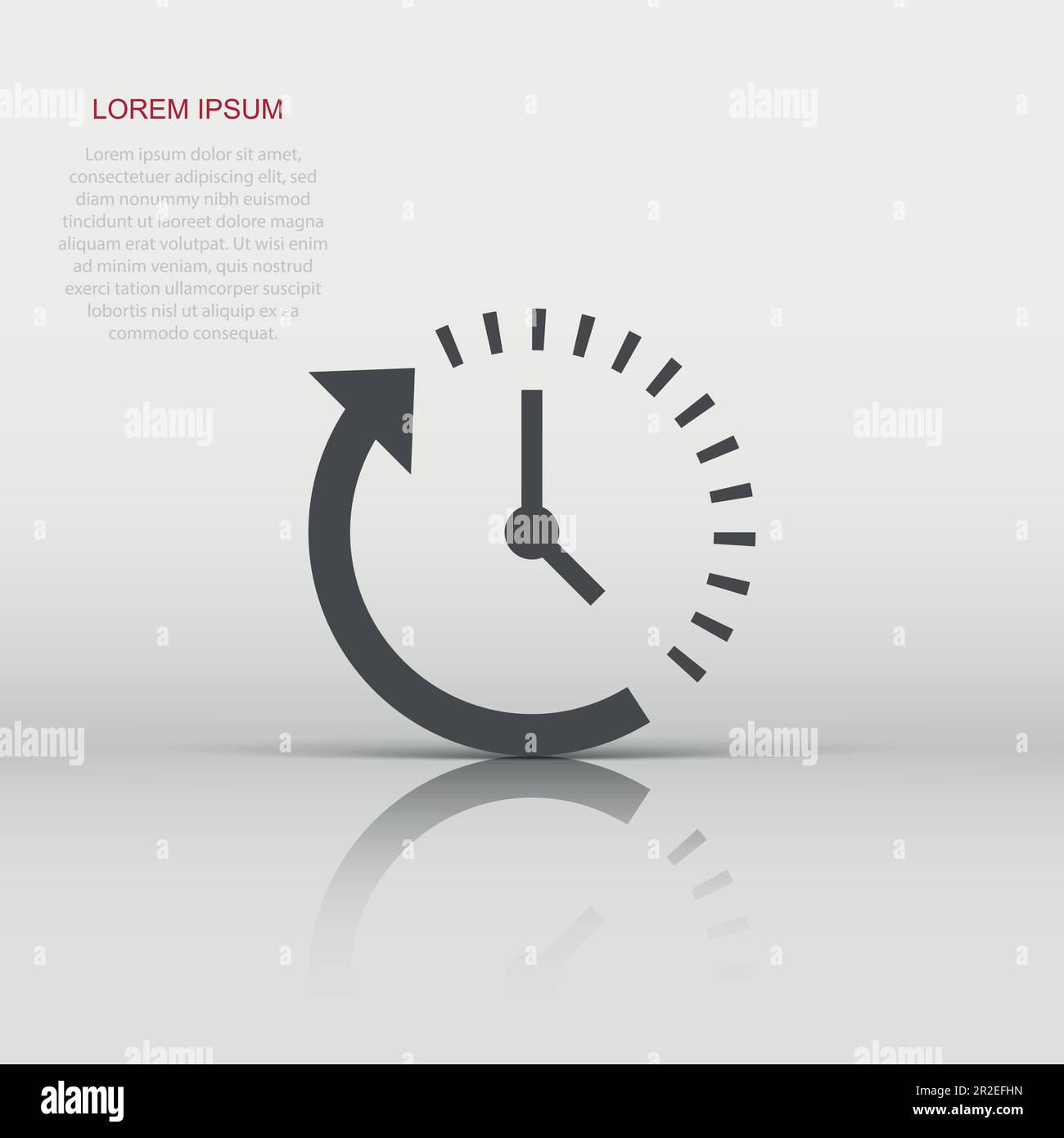 Clock countdown icon in flat style. Time chronometer vector ...
