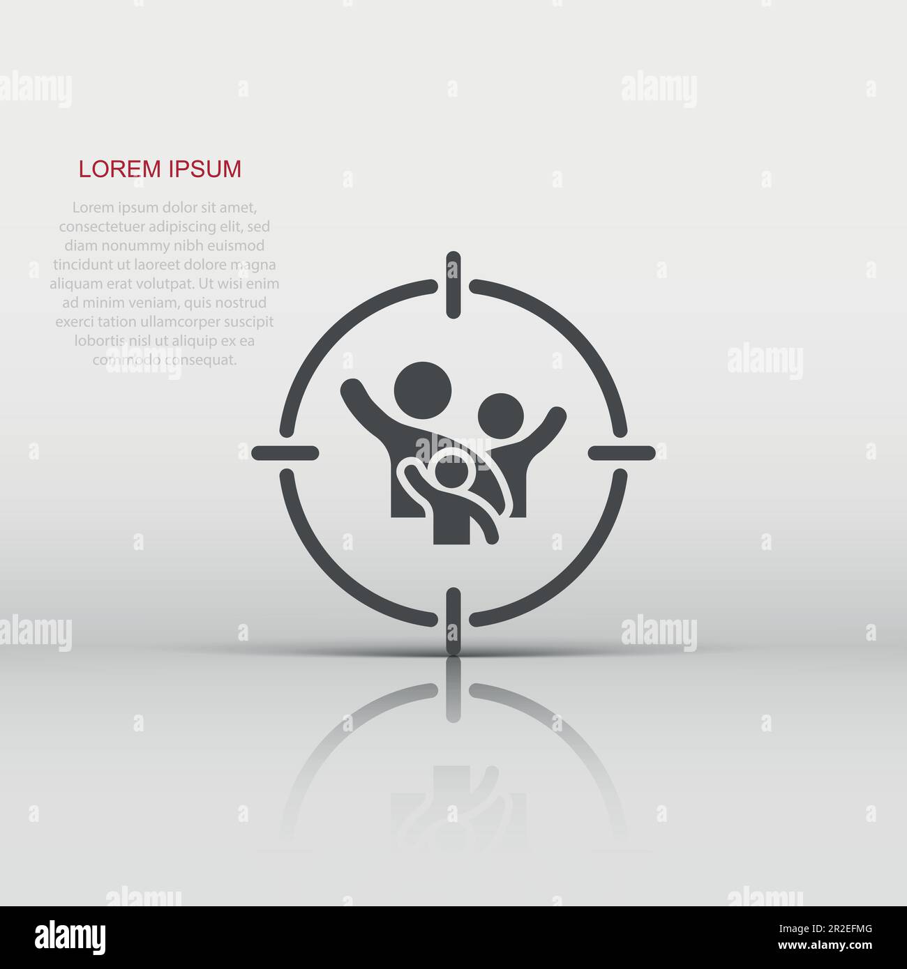 Target audience icon in flat style. Focus on people vector illustration ...