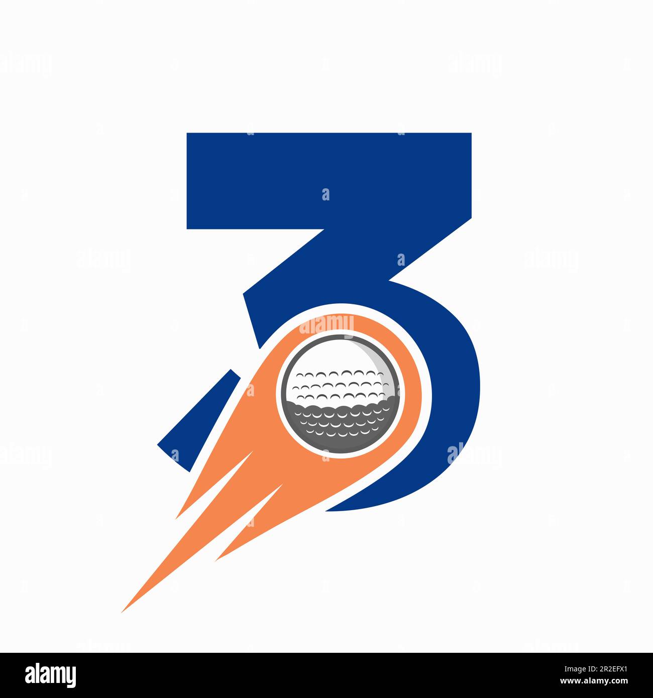 Letter 3 Golf Logo Concept With Moving Golf Ball Icon. Hockey Sports ...
