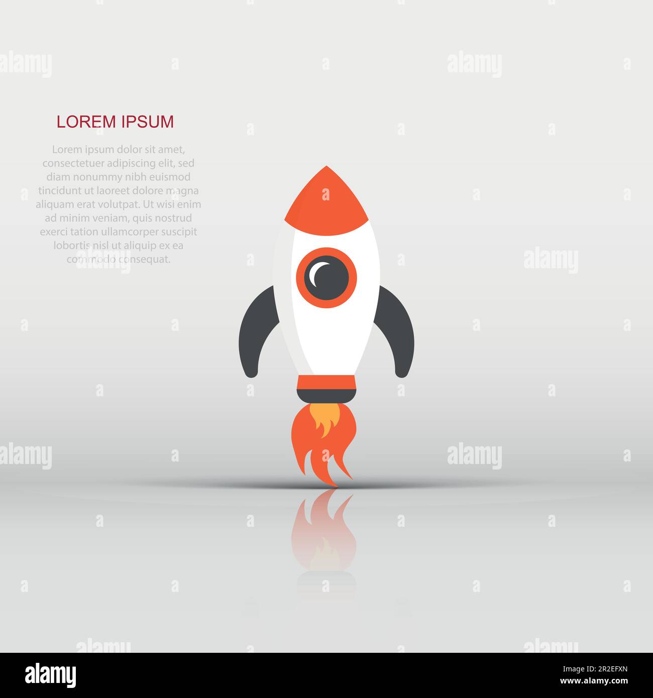 Cartoon rocket space ship icon in flat style. Spaceship vector ...