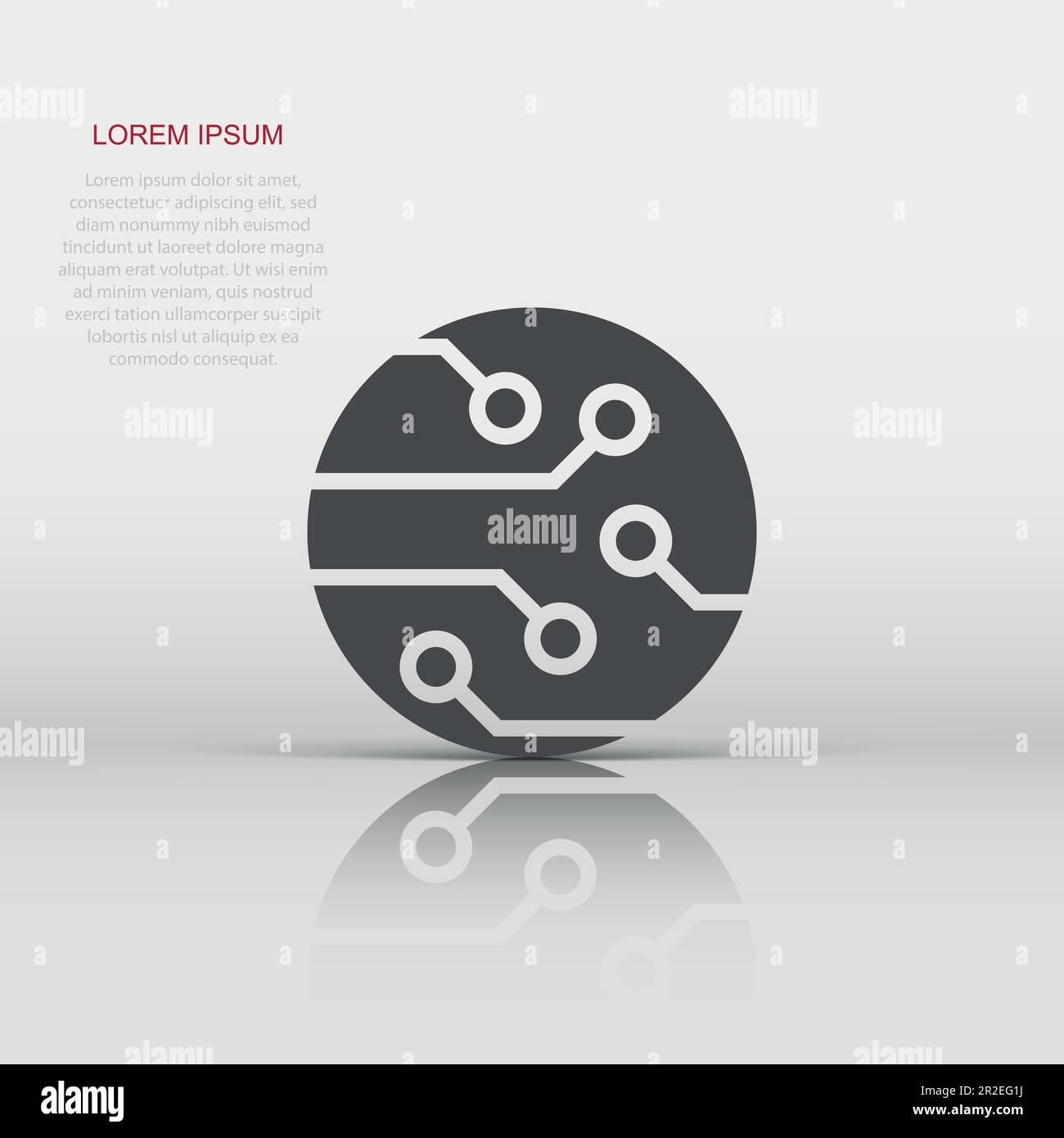 Circuit board icon in flat style. Technology microchip vector ...