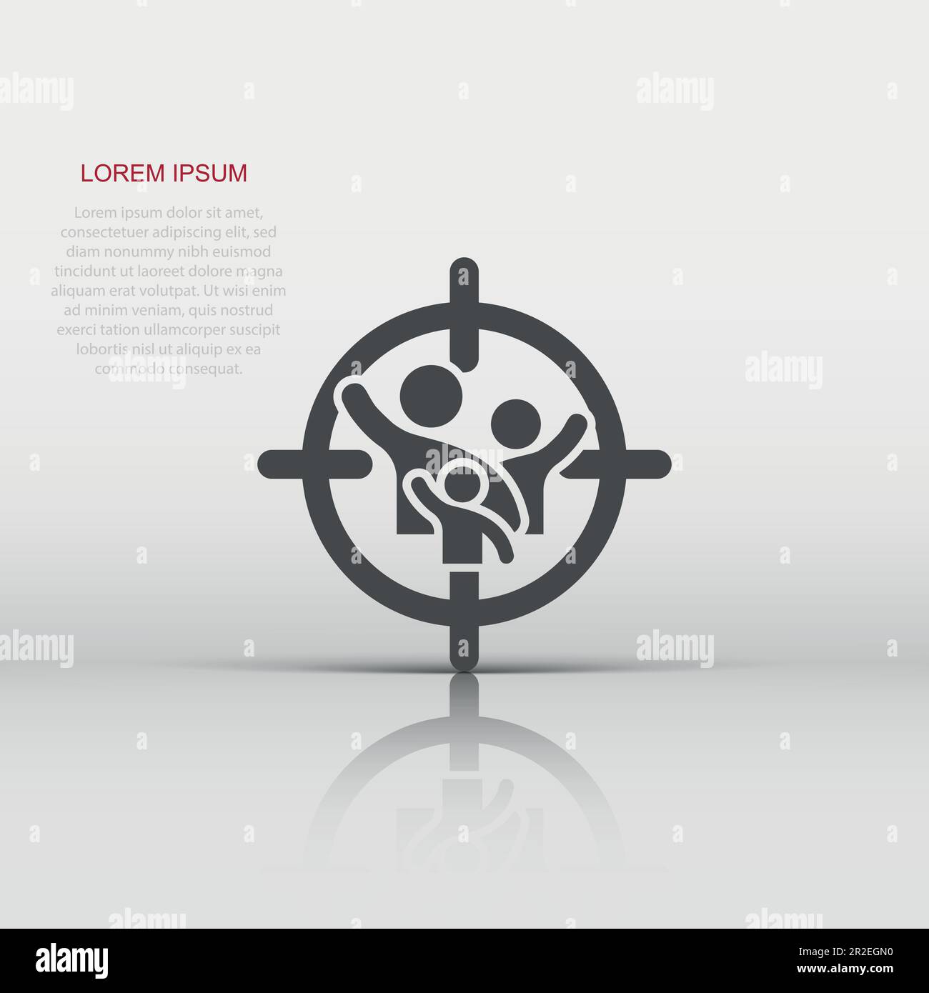 Target audience icon in flat style. Focus on people vector illustration ...