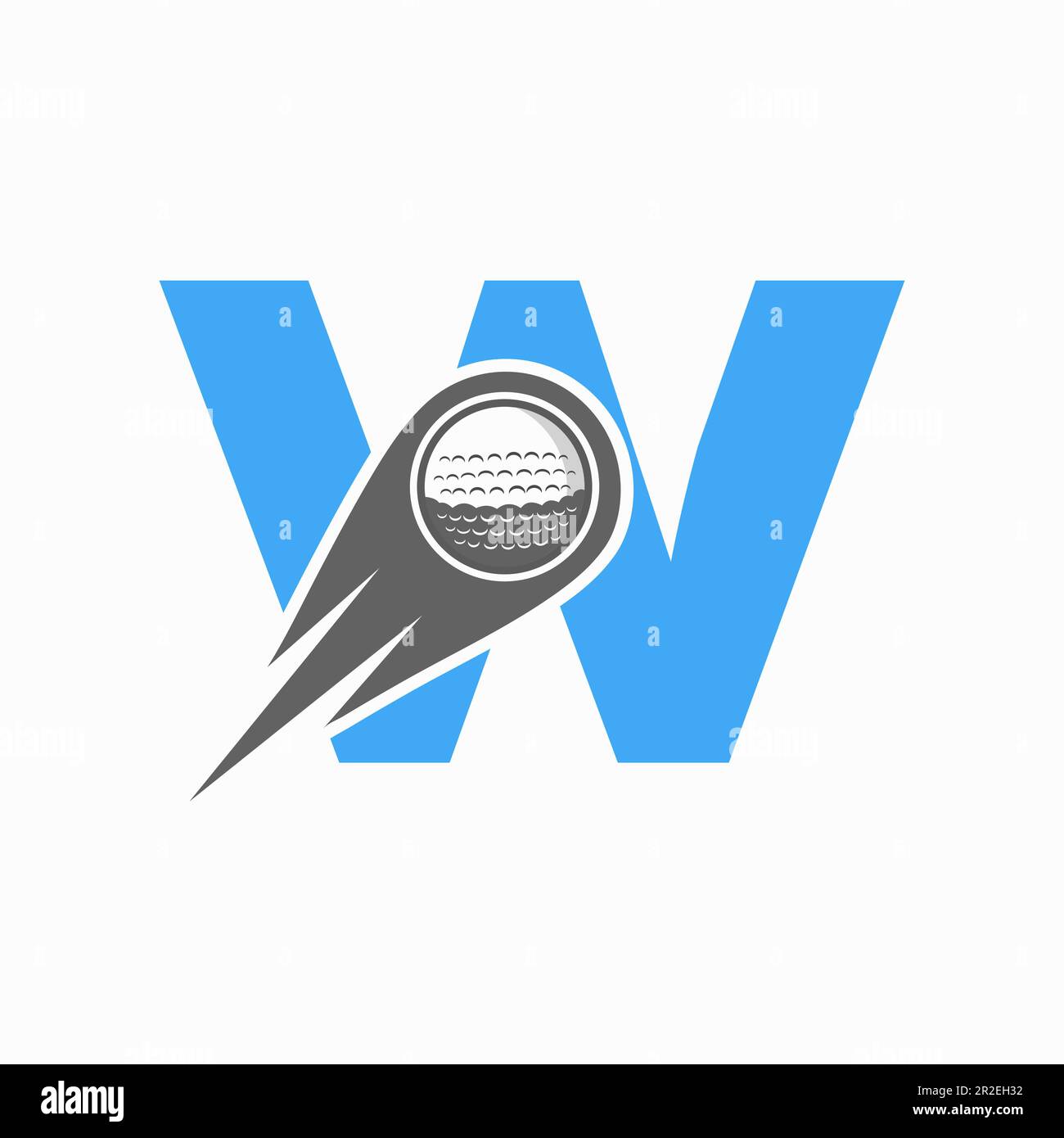 Letter W Golf Logo Concept With Moving Golf Ball Icon. Hockey Sports ...