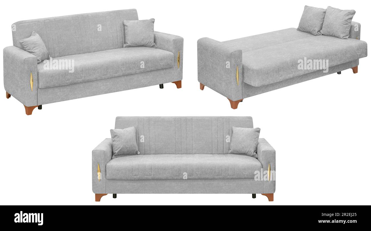 Folding sofa. Isolated from the background. In different angles. Interior element Stock Photo