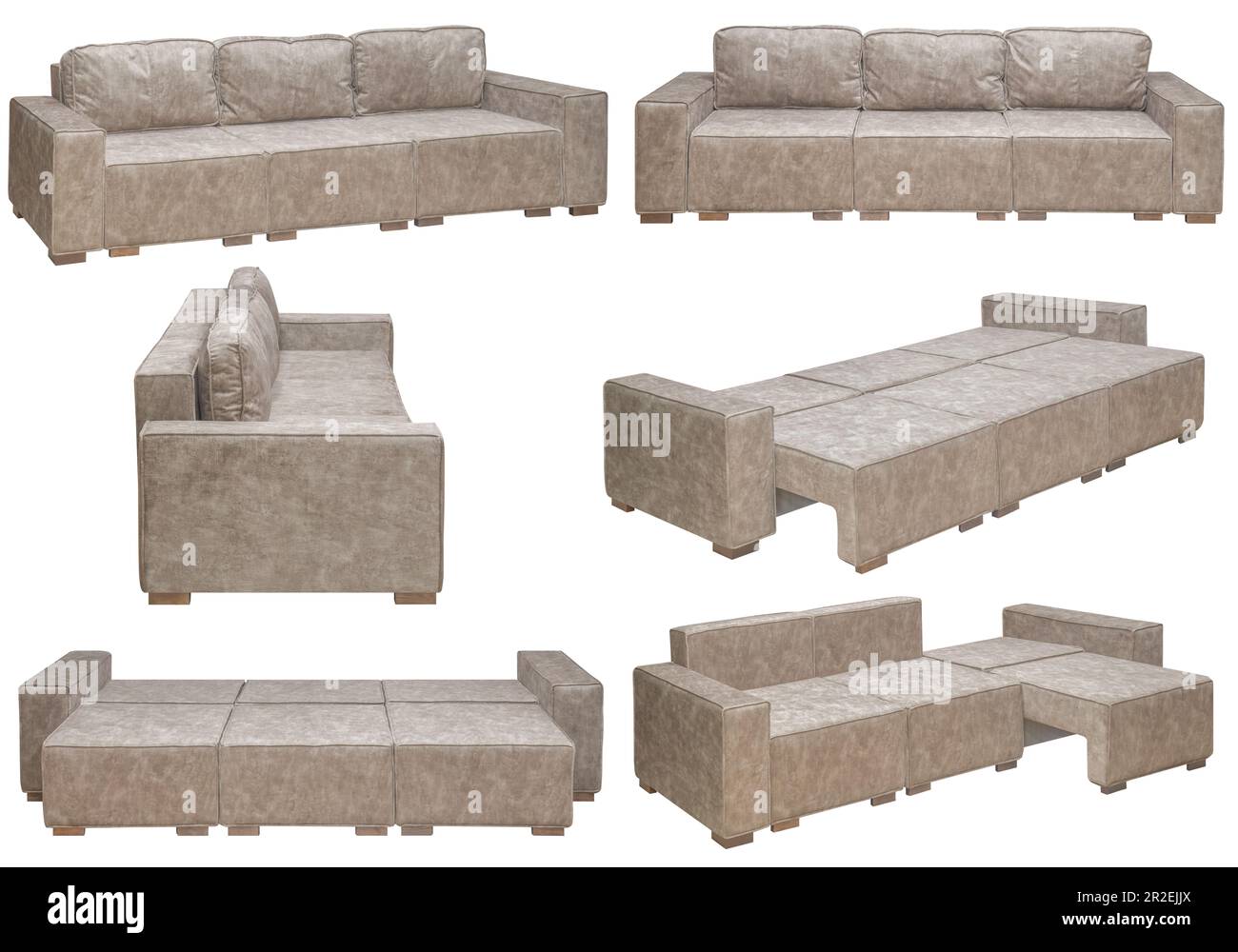 Folding sofa. Isolated from the background. In different angles. Interior element Stock Photo
