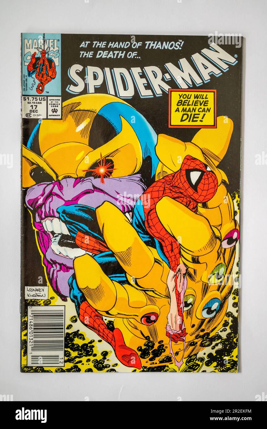 Calgary, Alberta May 17, 2023 Covers of vintage Marvel Spiderman