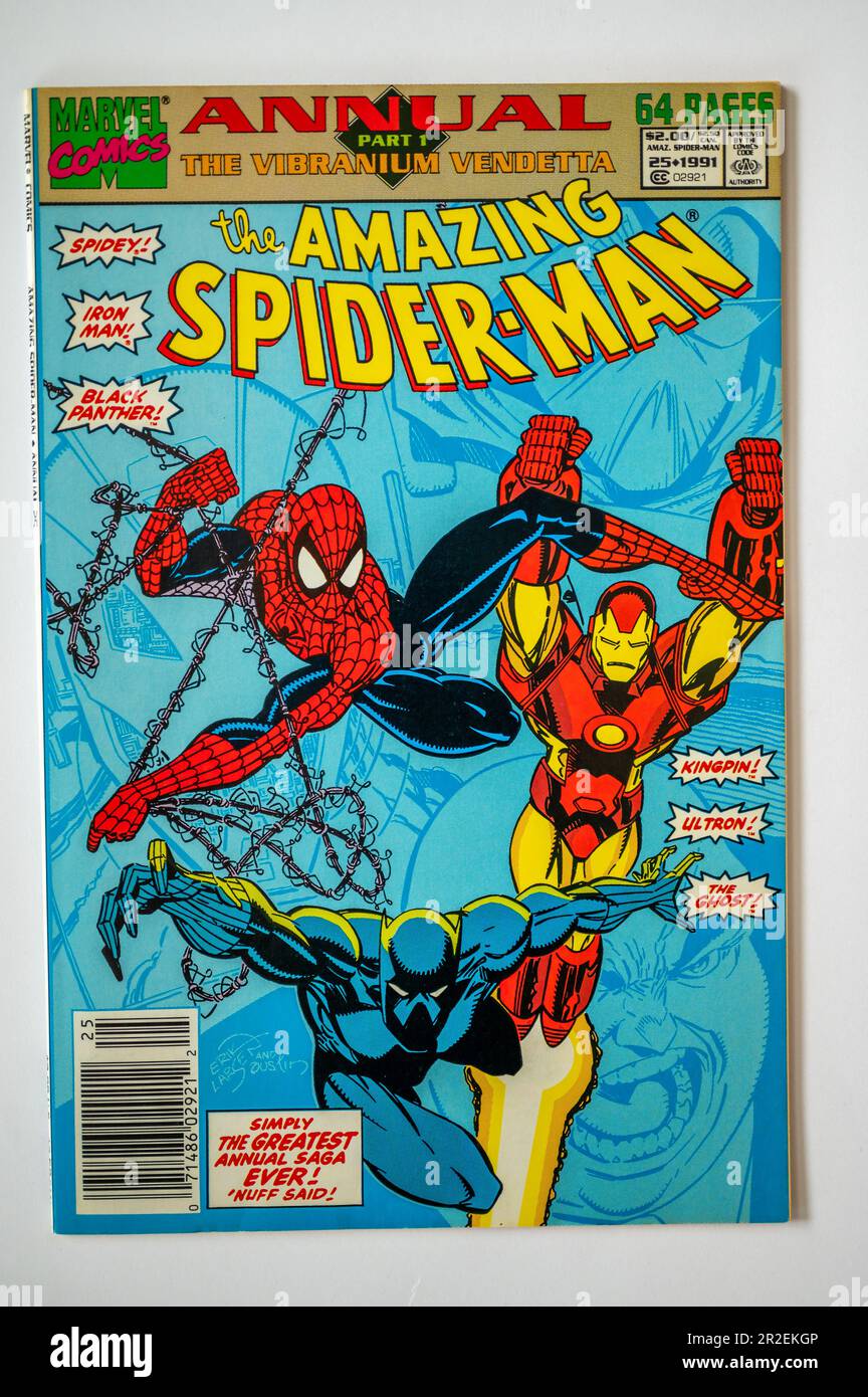 Calgary, Alberta May 17, 2023 Covers of vintage Marvel Spiderman