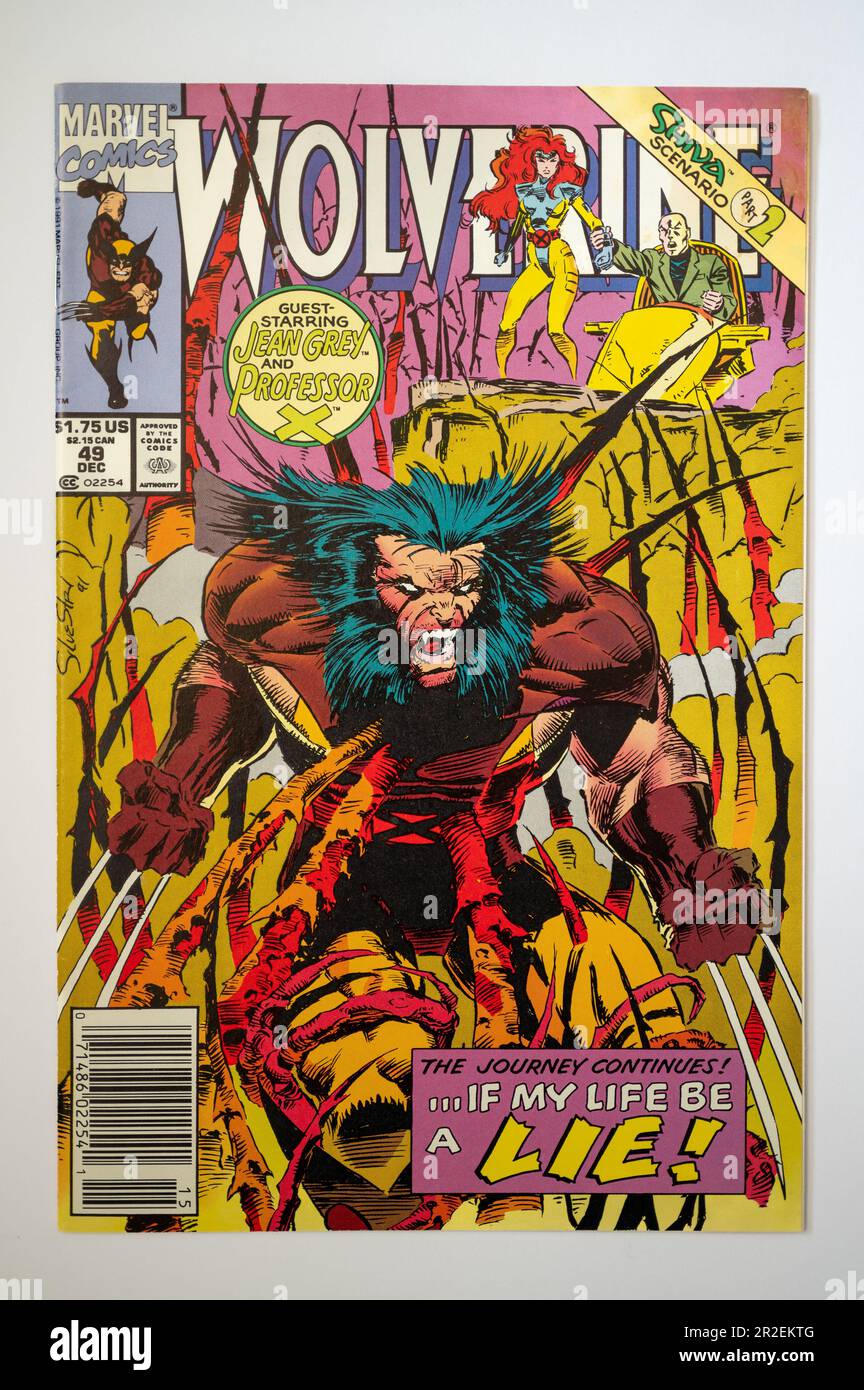 Calgary, Alberta May 17, 2023 Covers of vintage Marvel Wolverine